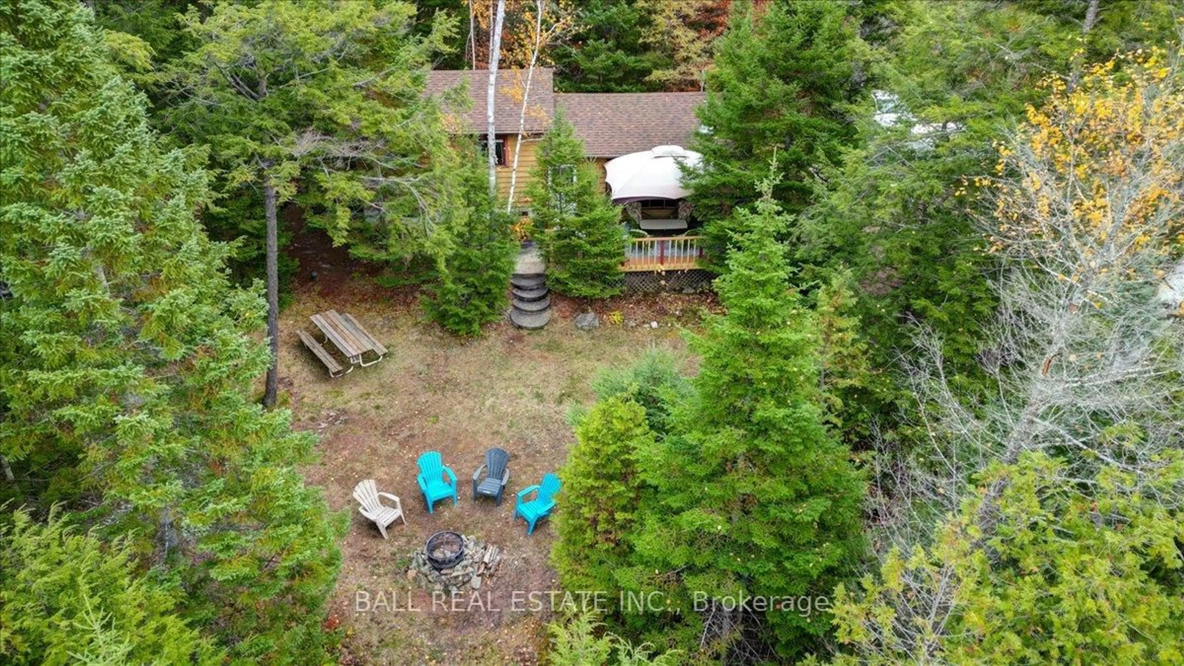 A pic from outside/outdoor area/front of a property/back of a property/a pic from drone, forest/trees view for 40 South Jordan Lake Rd, Hastings Ontario K0L 1W0