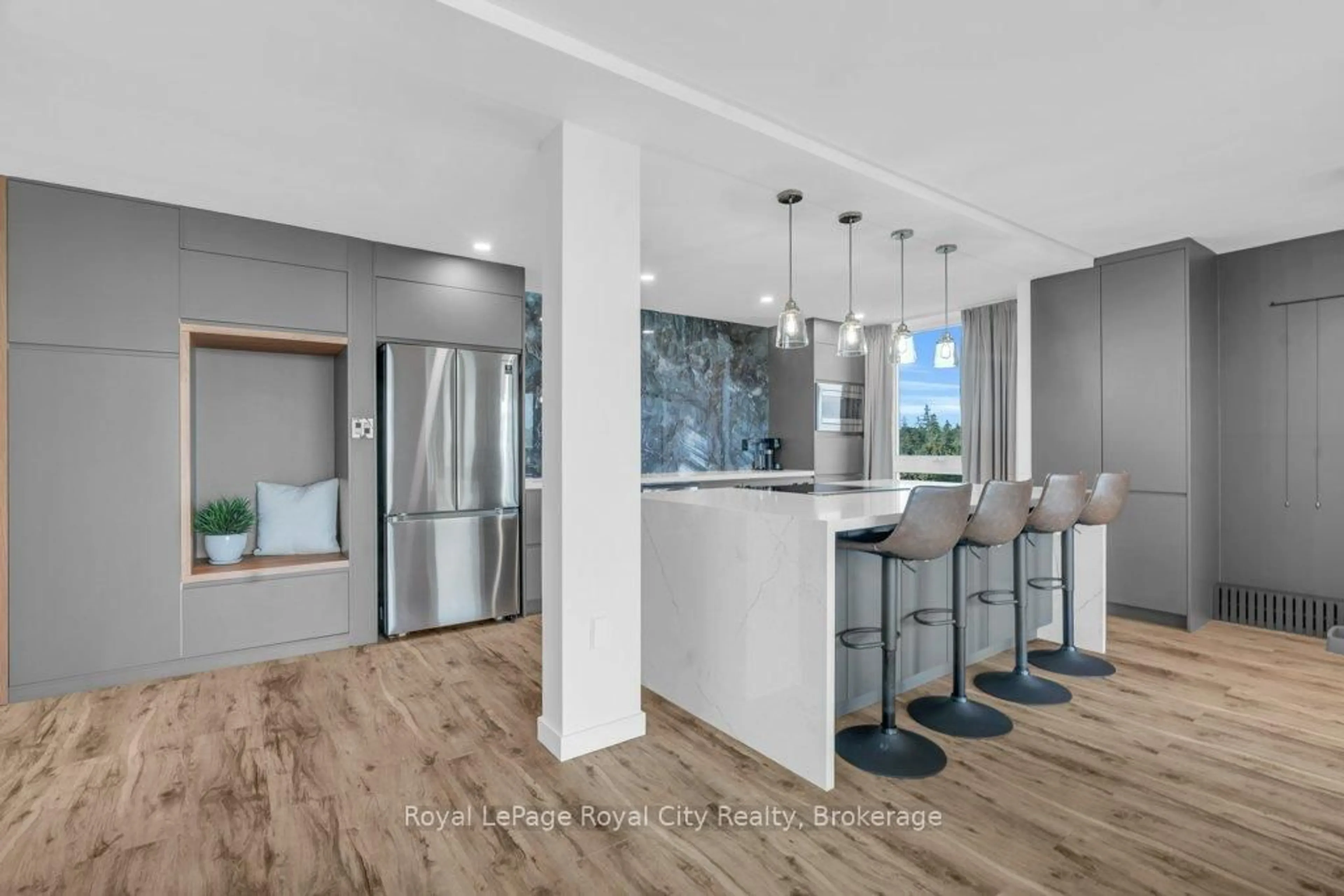 Open concept kitchen, ceramic/tile floor for 19 Woodlawn Rd #511, Guelph Ontario N1H 7B1