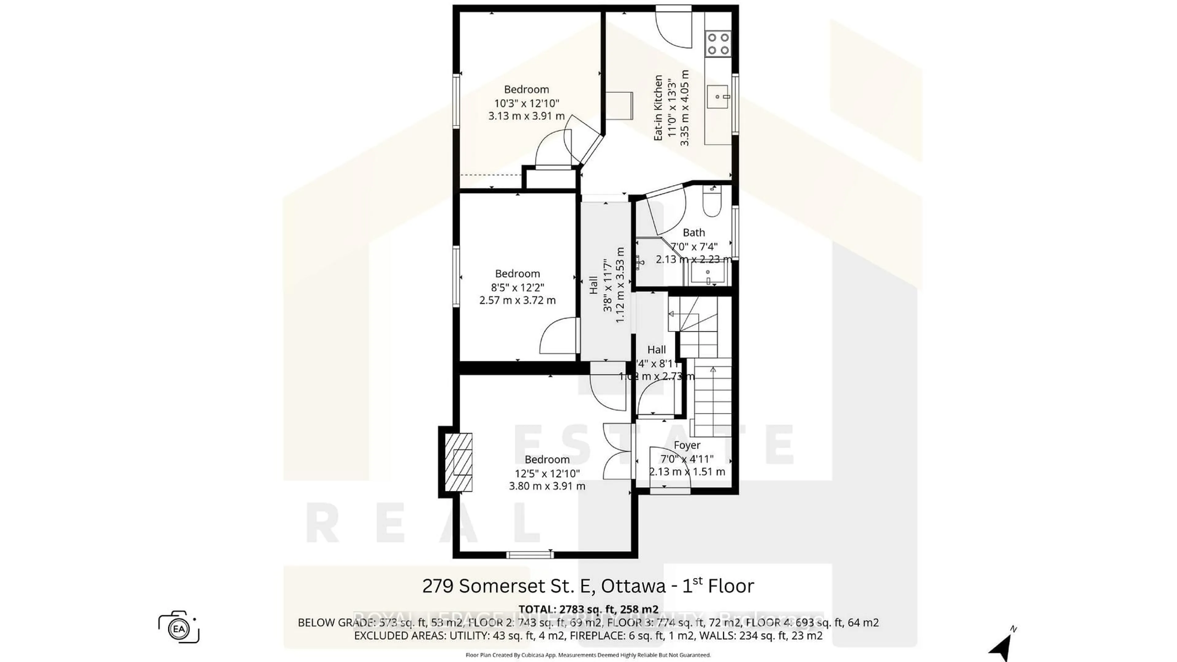 Floor plan for 279 Somerset St, Ottawa Ontario K1N 6V7