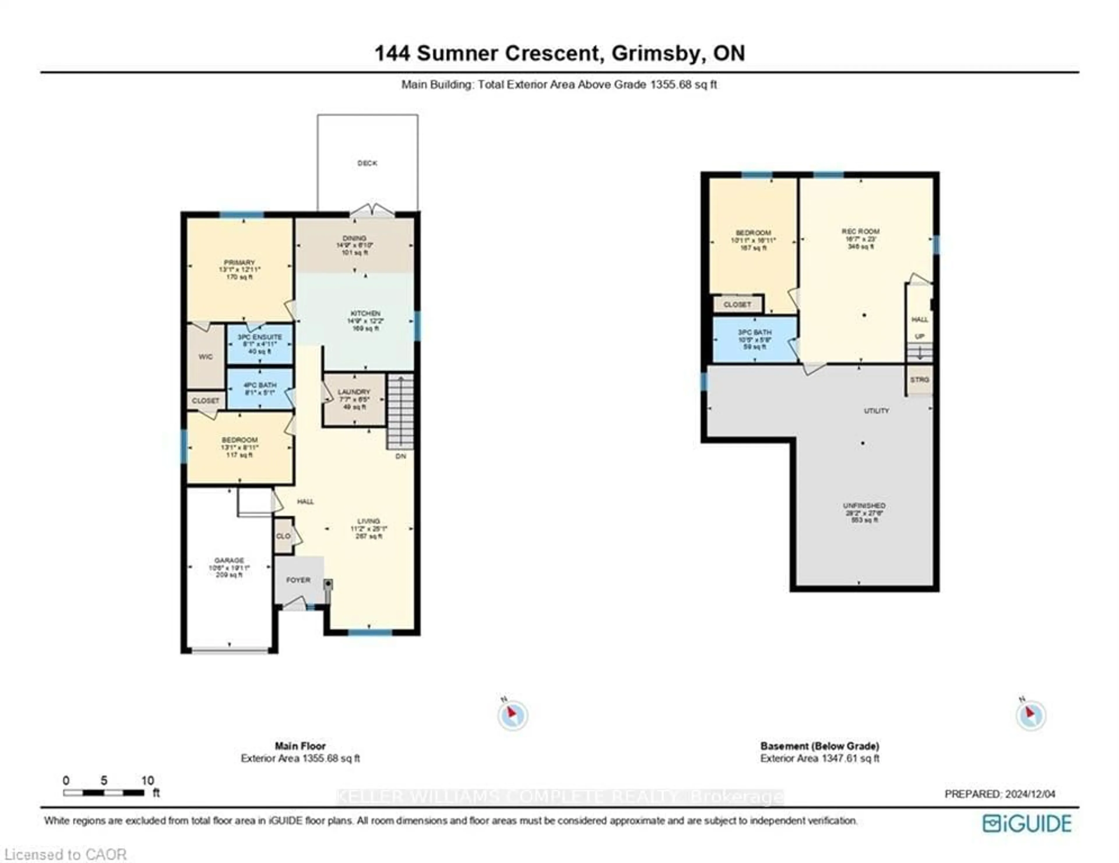 Floor plan for 144 Sumner Cres, Grimsby Ontario L3M 0B4