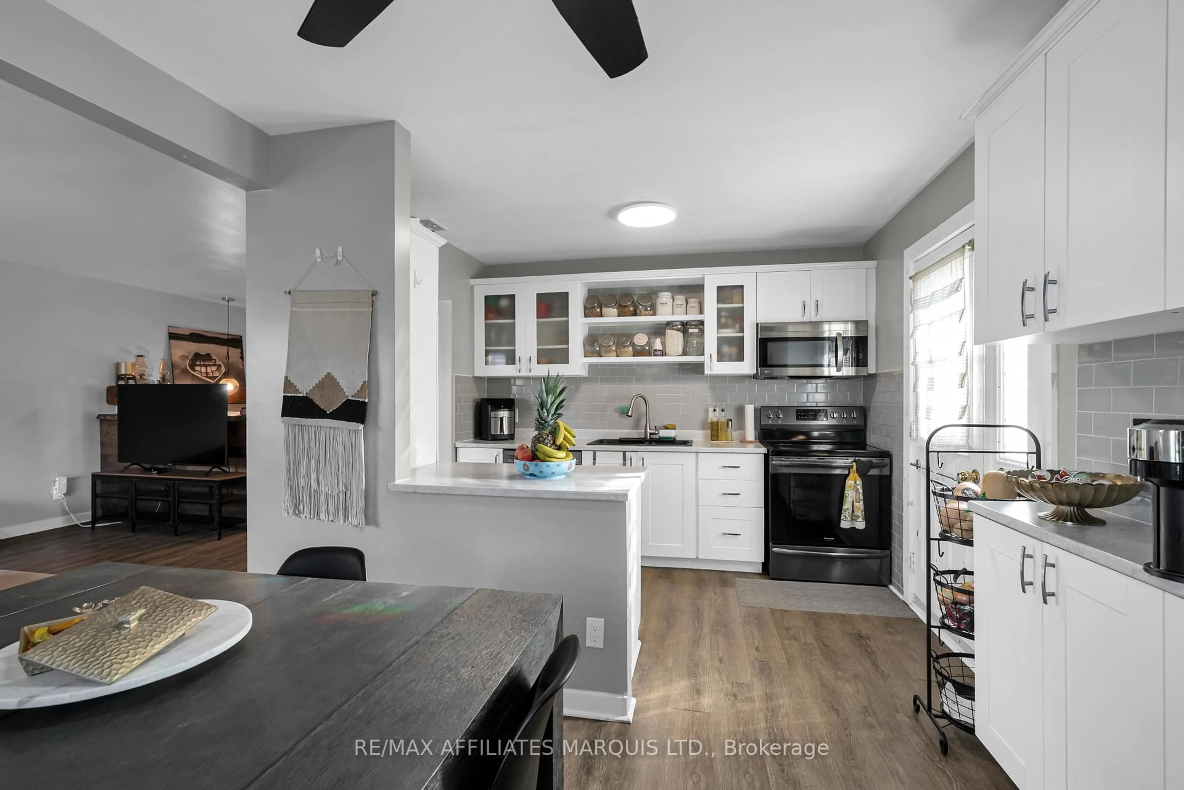 Open concept kitchen, ceramic/tile floor for 403 Susan Ave, Cornwall Ontario K6J 2E1