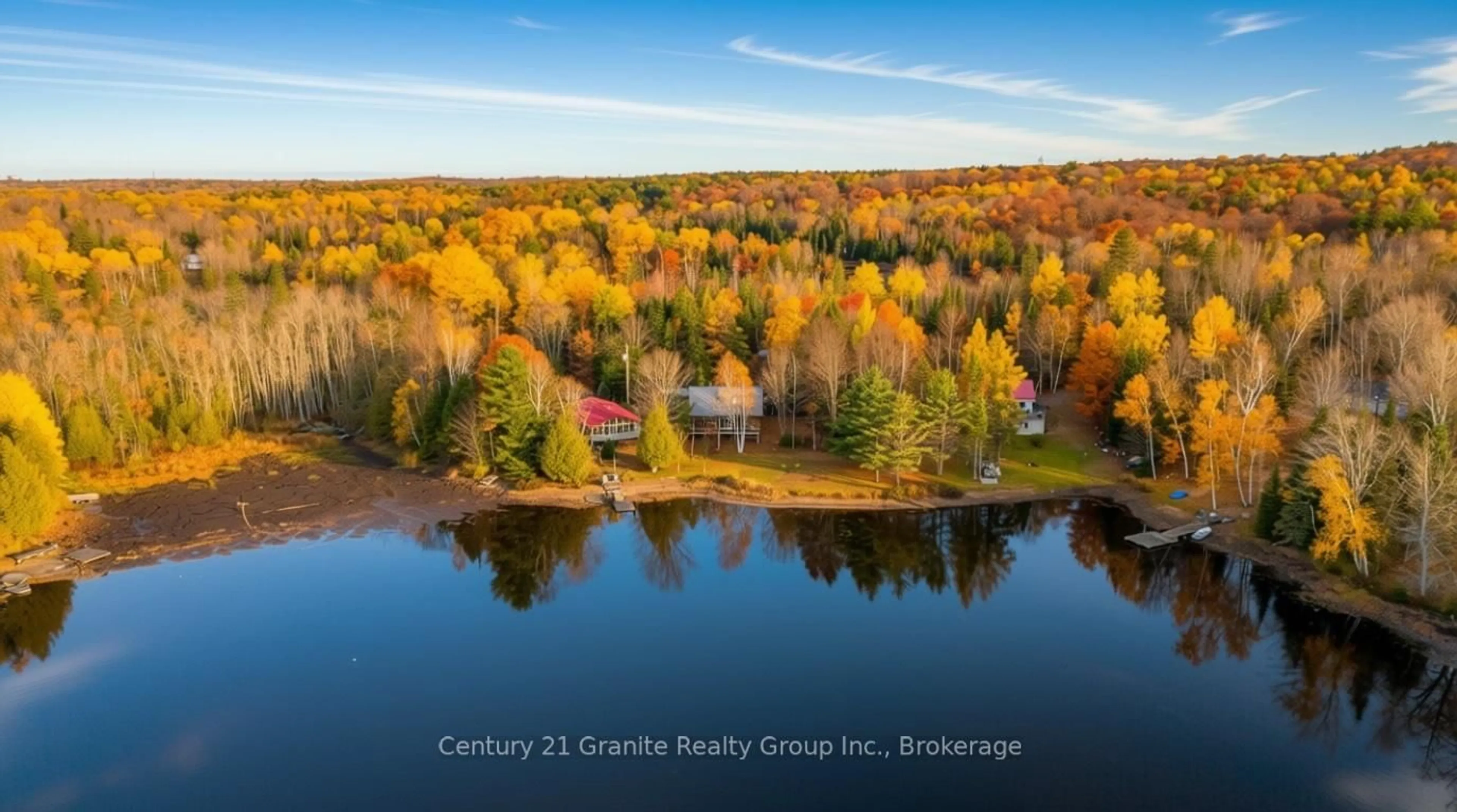 A pic from outside/outdoor area/front of a property/back of a property/a pic from drone, water/lake/river/ocean view for 1070 Glamorgan Rd, Highlands East Ontario K0M 1R0