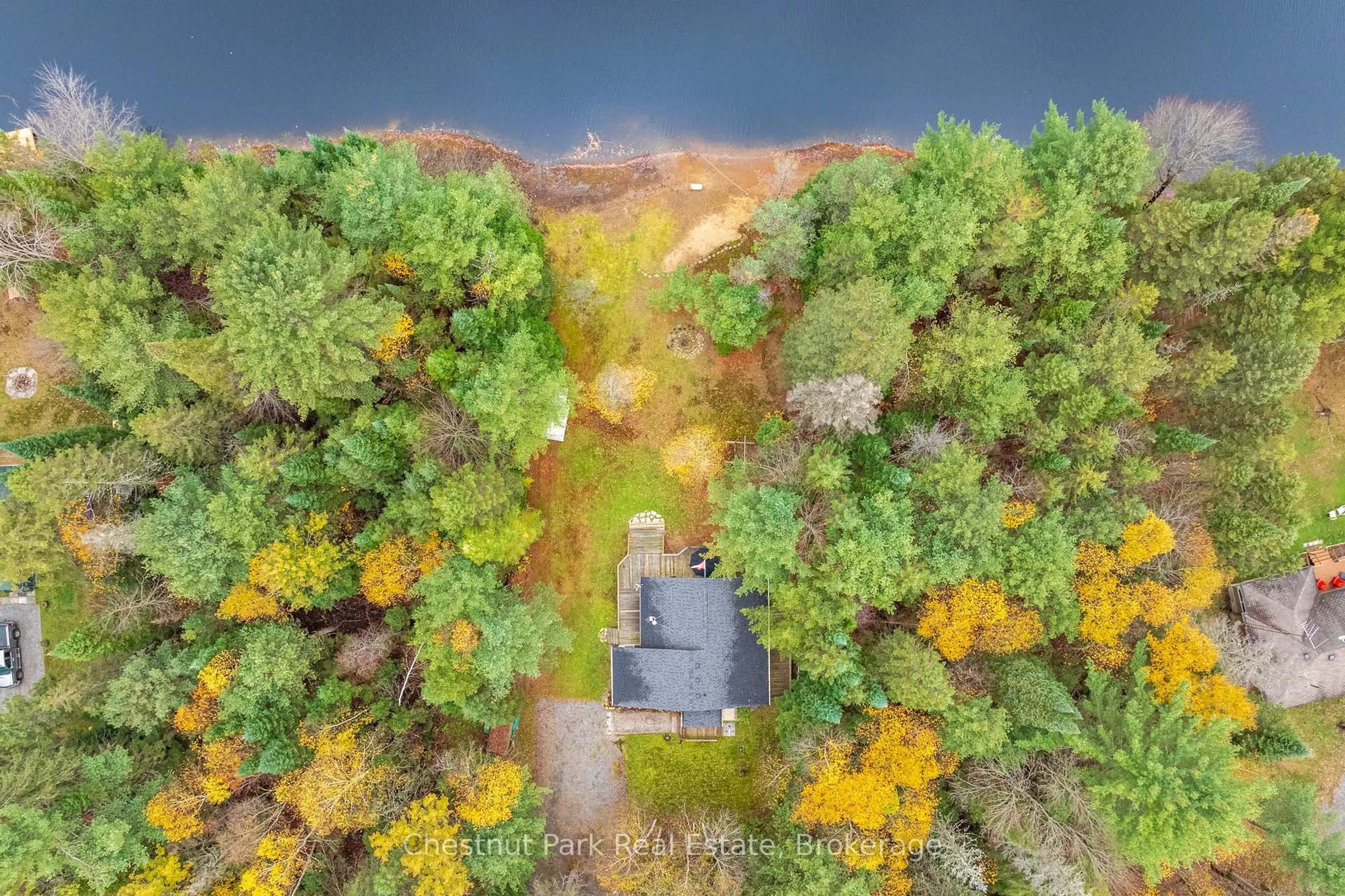 A pic from outside/outdoor area/front of a property/back of a property/a pic from drone, forest/trees view for 529 Balsam Chutes Rd, Huntsville Ontario P0B 1L0