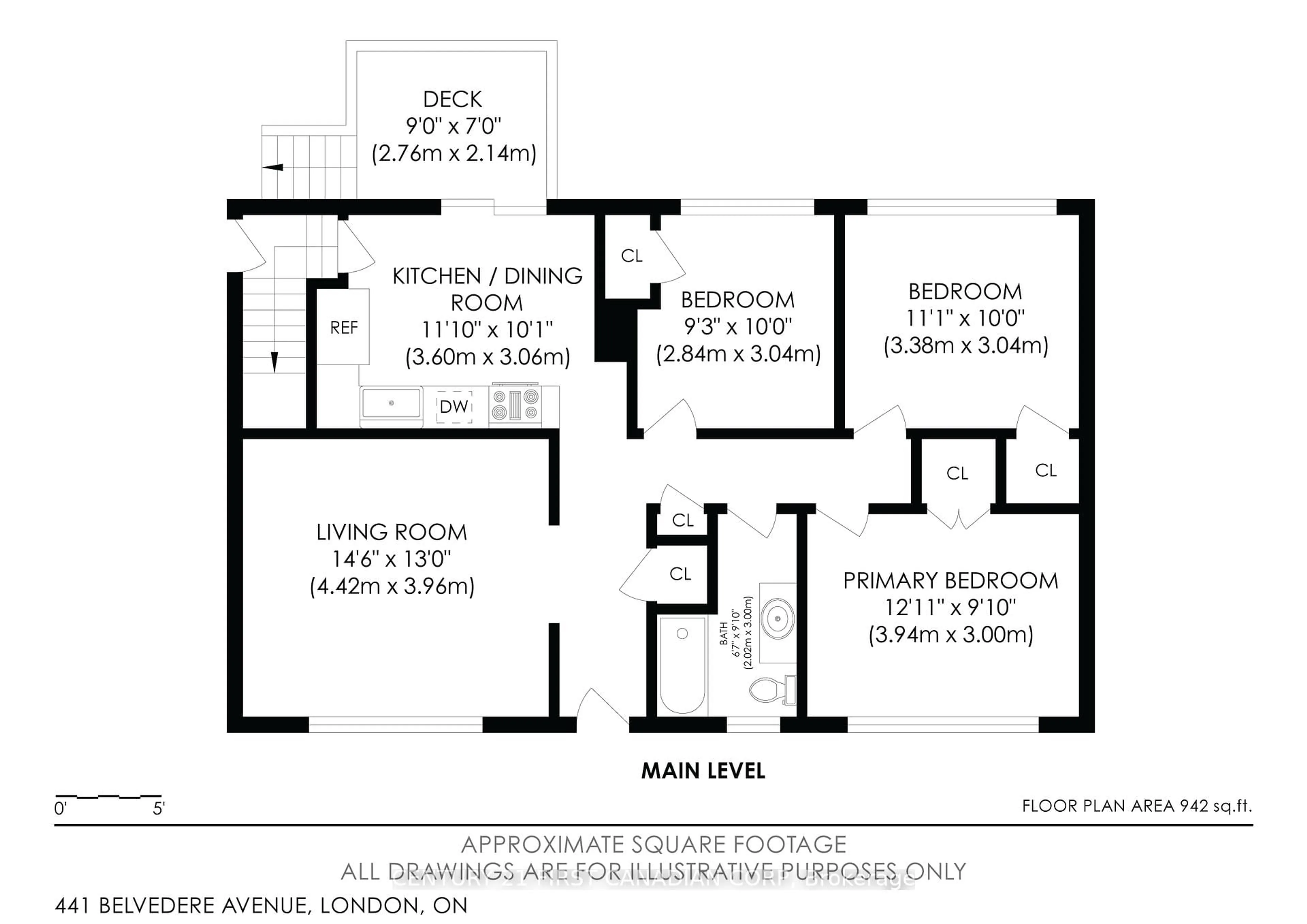 Floor plan for 441 Belvedere Ave, London South Ontario N6K 2R1