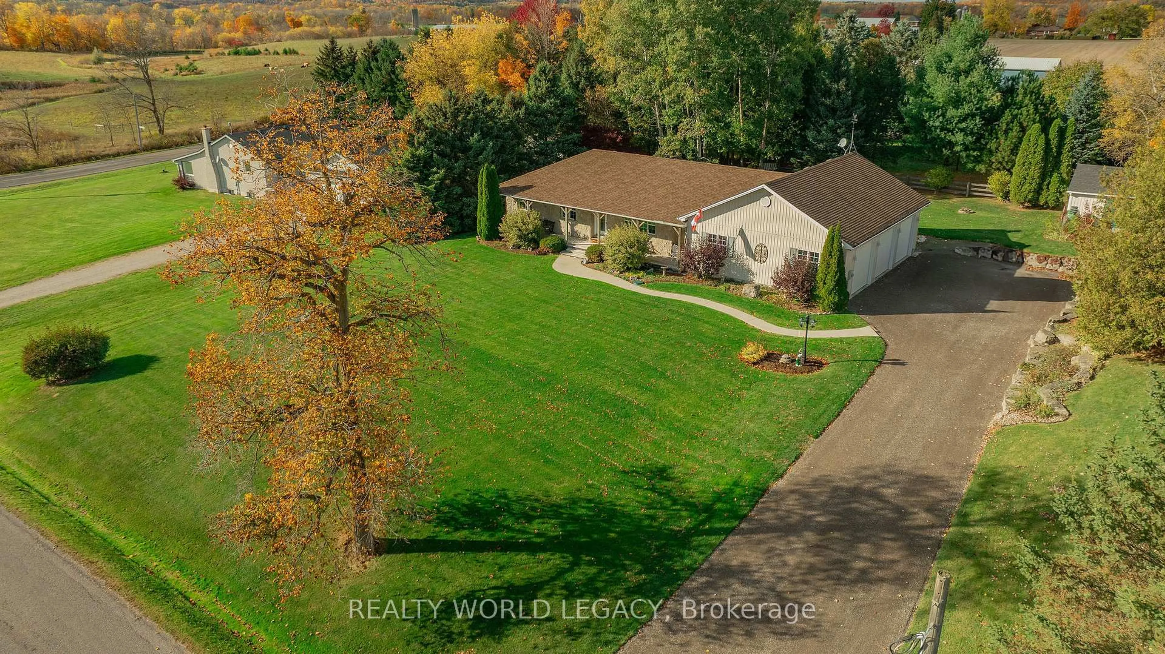 A pic from outside/outdoor area/front of a property/back of a property/a pic from drone, water/lake/river/ocean view for 2539 4 Concession, Hamilton Ontario L0R 2B0