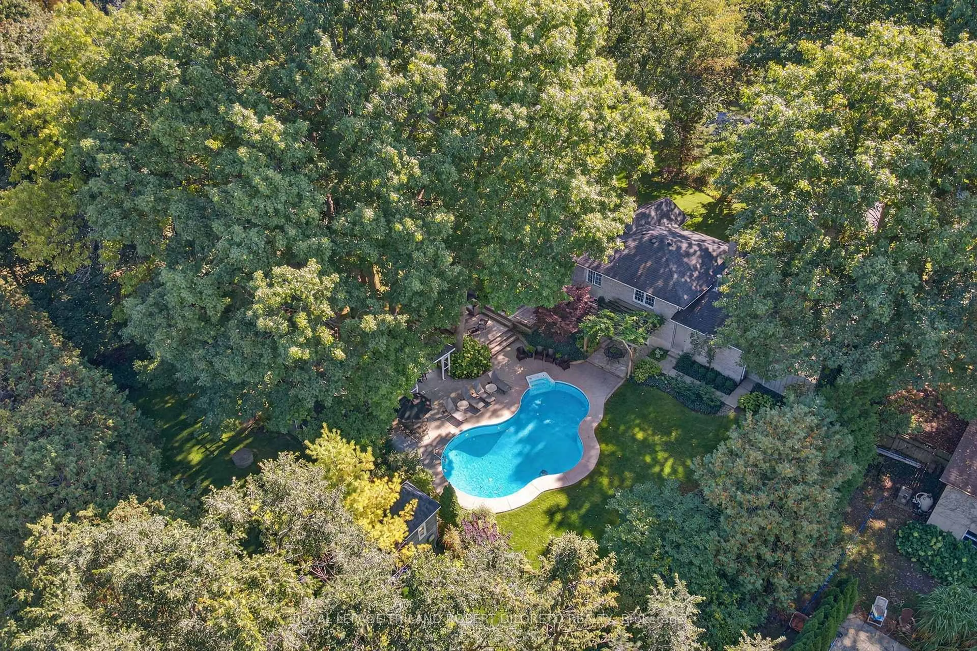 A pic from outside/outdoor area/front of a property/back of a property/a pic from drone, forest/trees view for 139 Union Ave, Middlesex Centre Ontario N0L 1R0