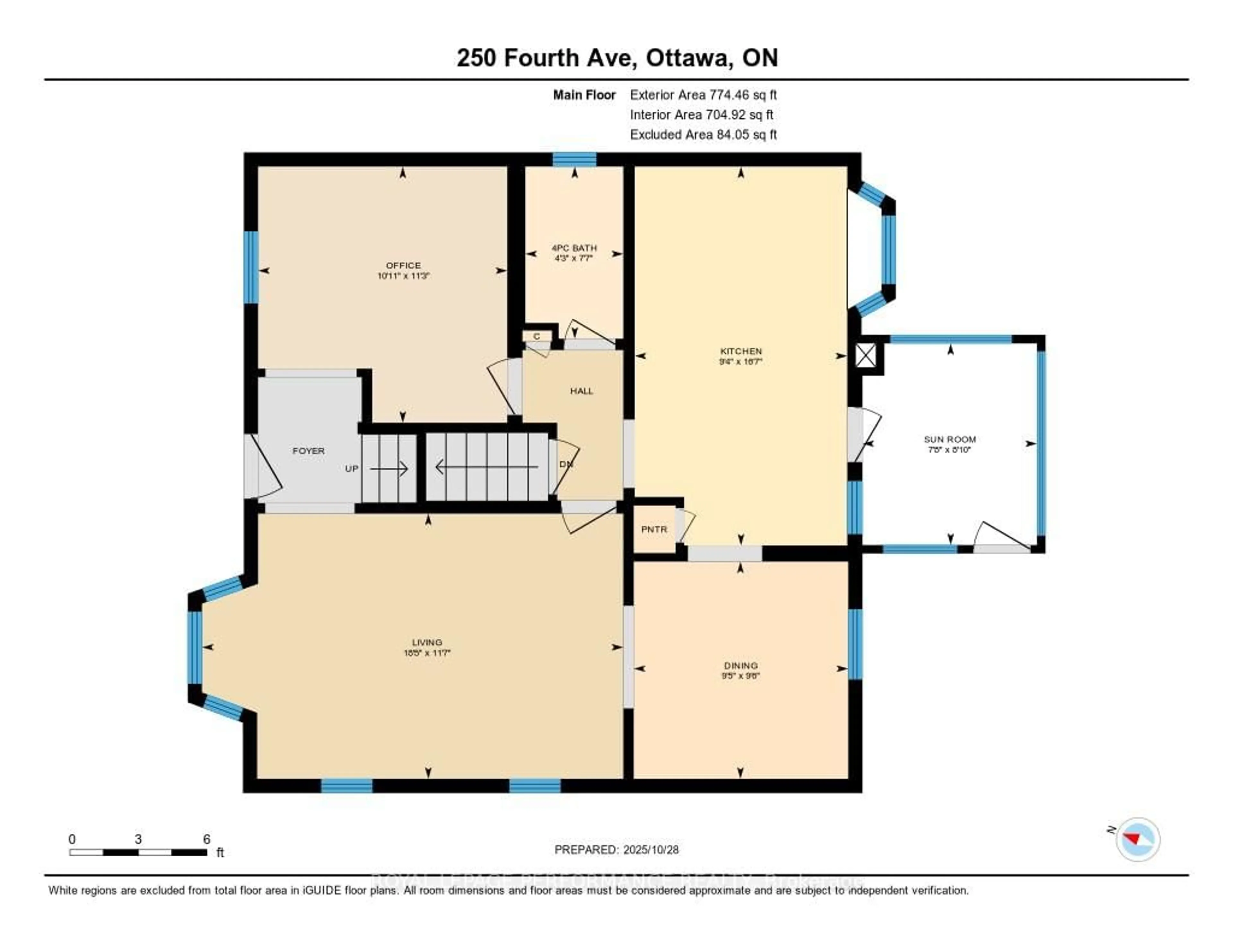Floor plan for 250 Fourth Ave, Ottawa Ontario K1S 2M1
