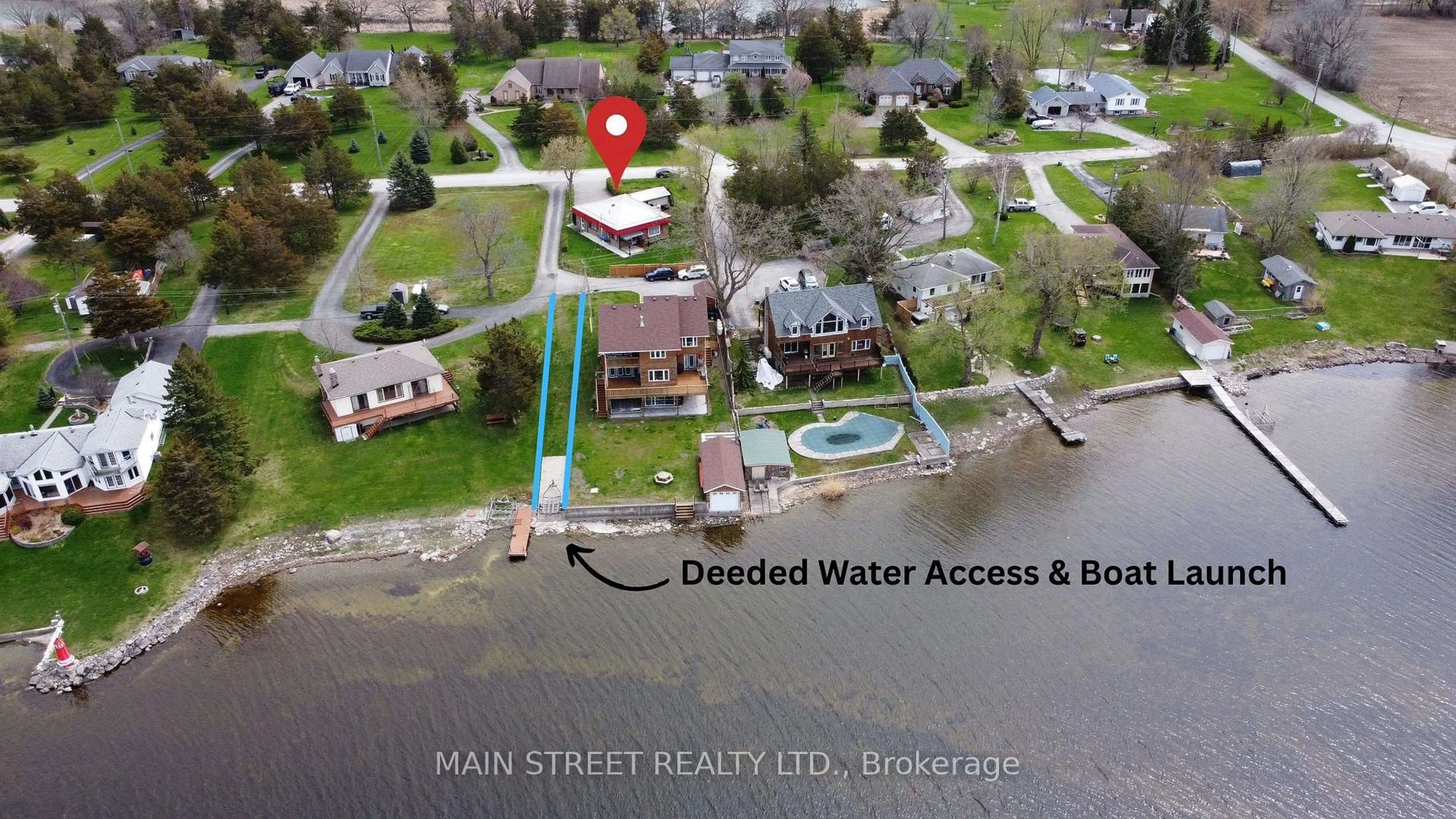 A pic from outside/outdoor area/front of a property/back of a property/a pic from drone, water/lake/river/ocean view for 35 Peats Point Rd, Prince Edward County Ontario K8N 4Z7