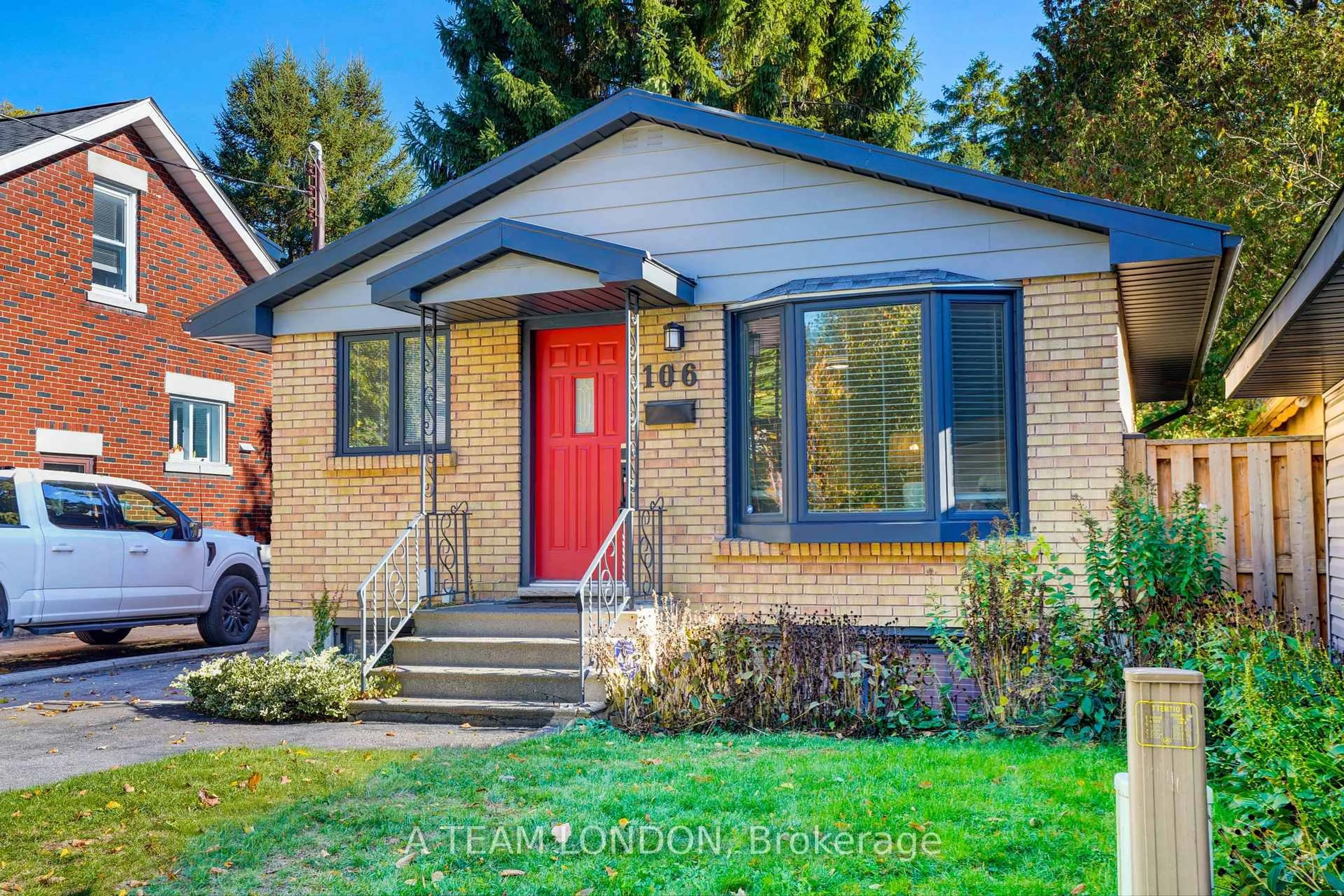 Home with brick exterior material, street for 106 Thornton Ave, London East Ontario N5Y 2Y5