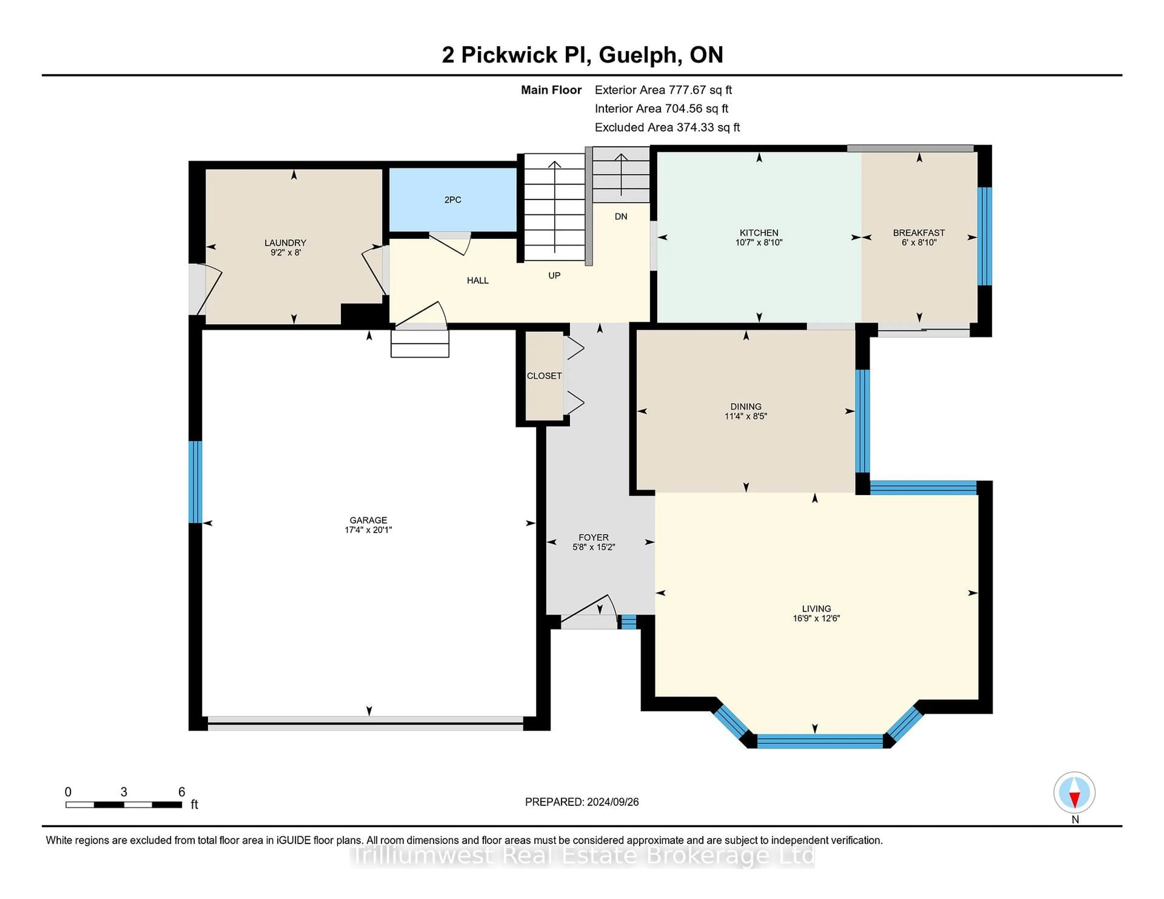 Floor plan for 2 Pickwick Pl, Guelph Ontario N1H 7V8