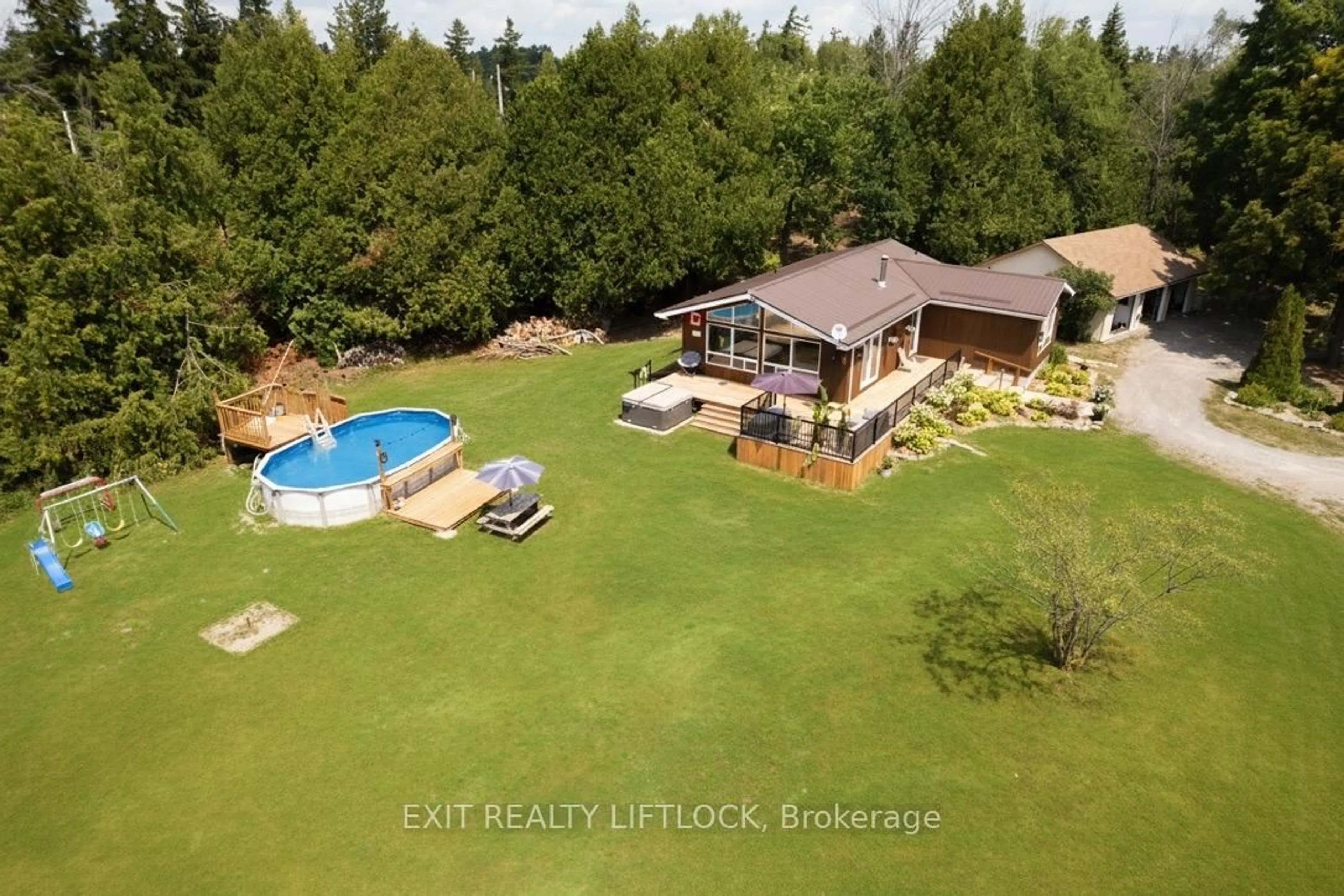 A pic from outside/outdoor area/front of a property/back of a property/a pic from drone, water/lake/river/ocean view for 1430 Drysdale Rd, Asphodel-Norwood Ontario K0L 2V0
