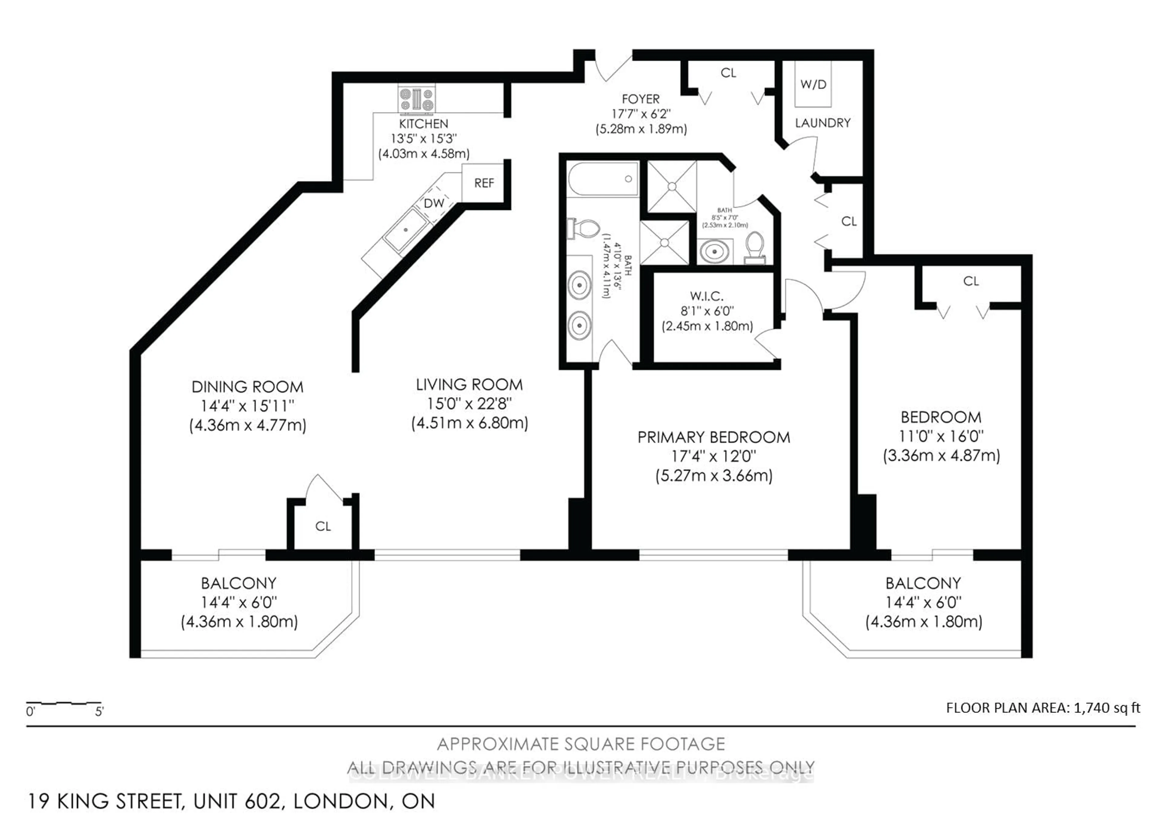 Floor plan for 19 King St #602, London East Ontario N6A 5N8