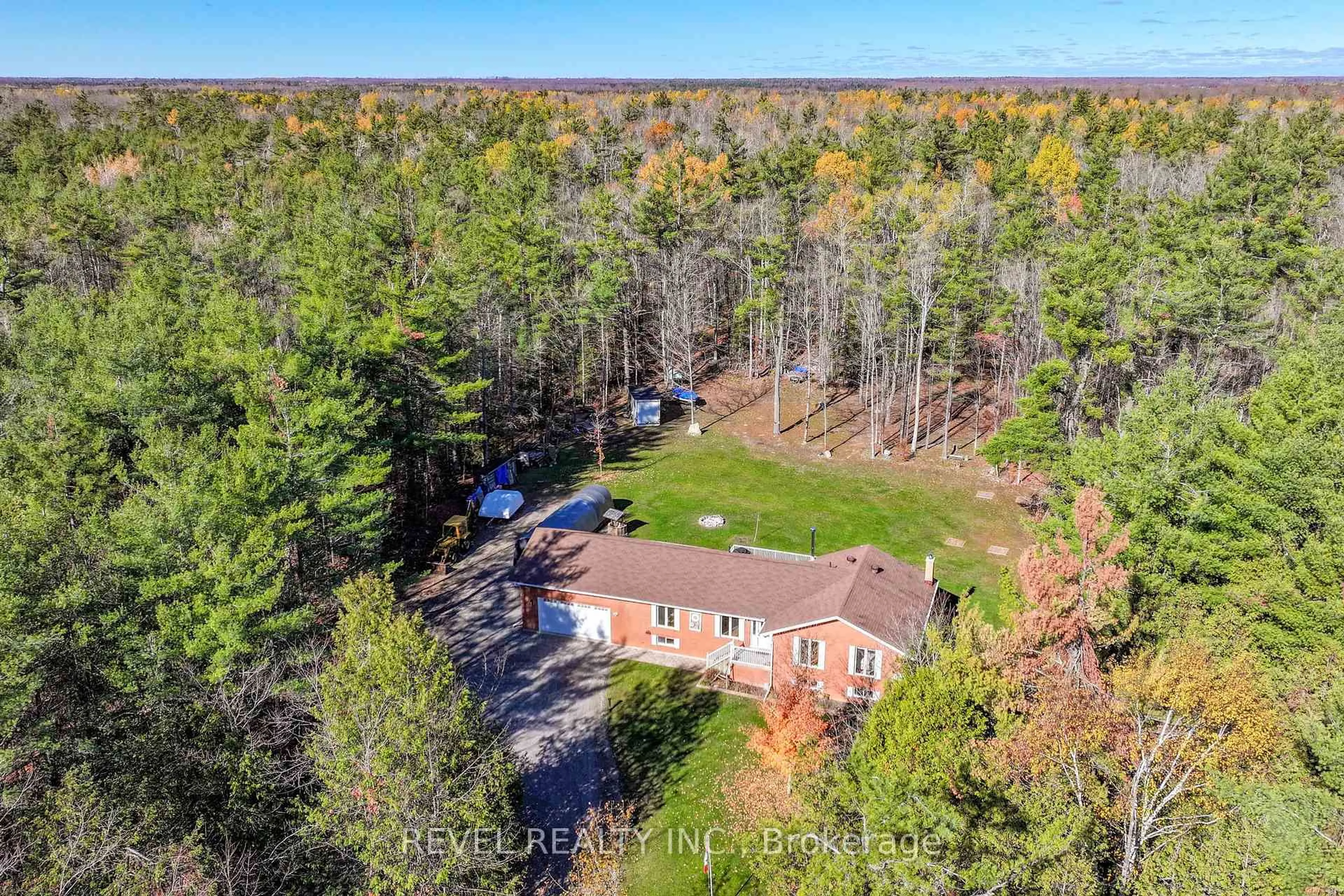 A pic from outside/outdoor area/front of a property/back of a property/a pic from drone, forest/trees view for 2371 County Rd 48 Rd, Kawartha Lakes Ontario K0M 2B0