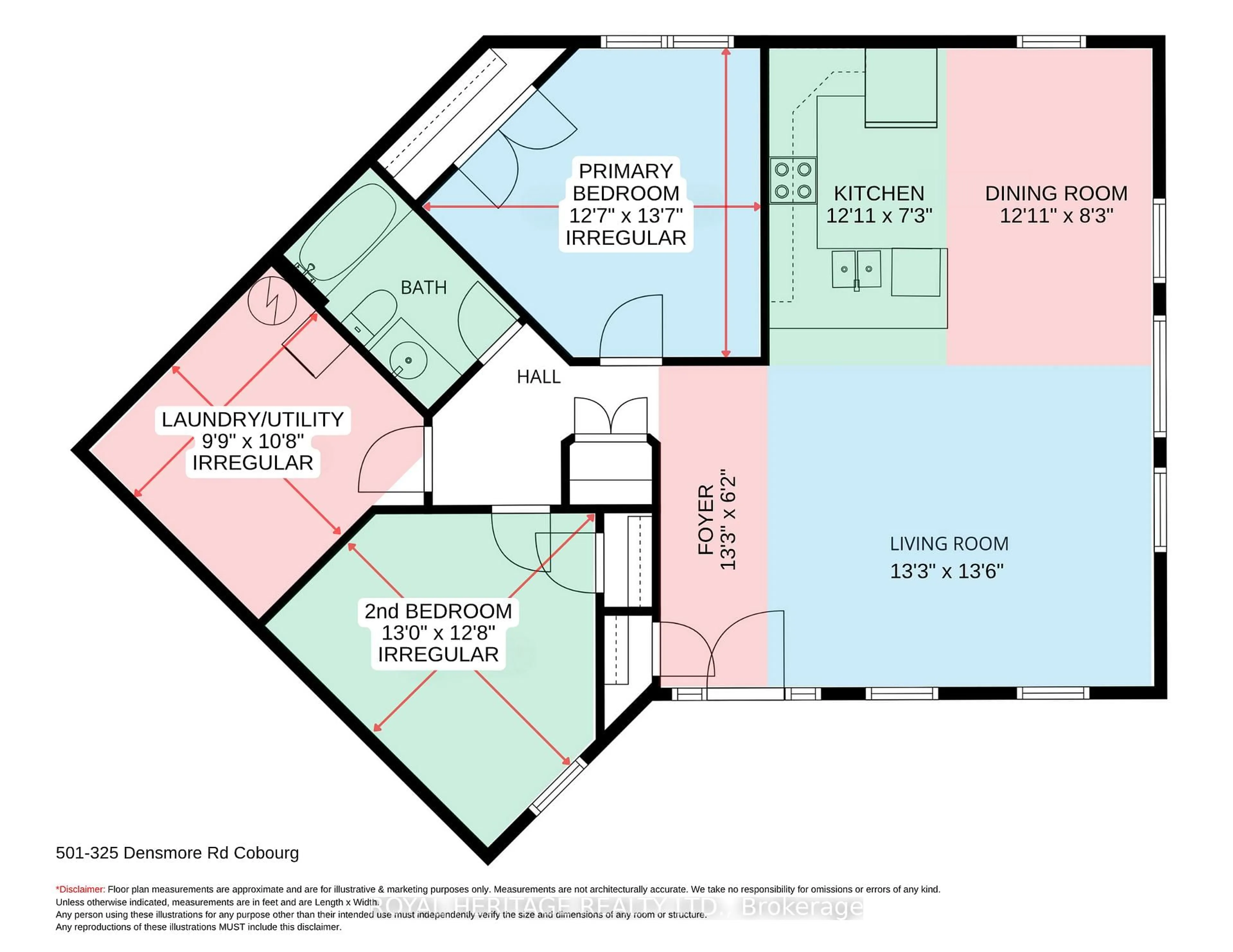 Floor plan for 325 Densmore Rd #501, Cobourg Ontario K9A 0E4