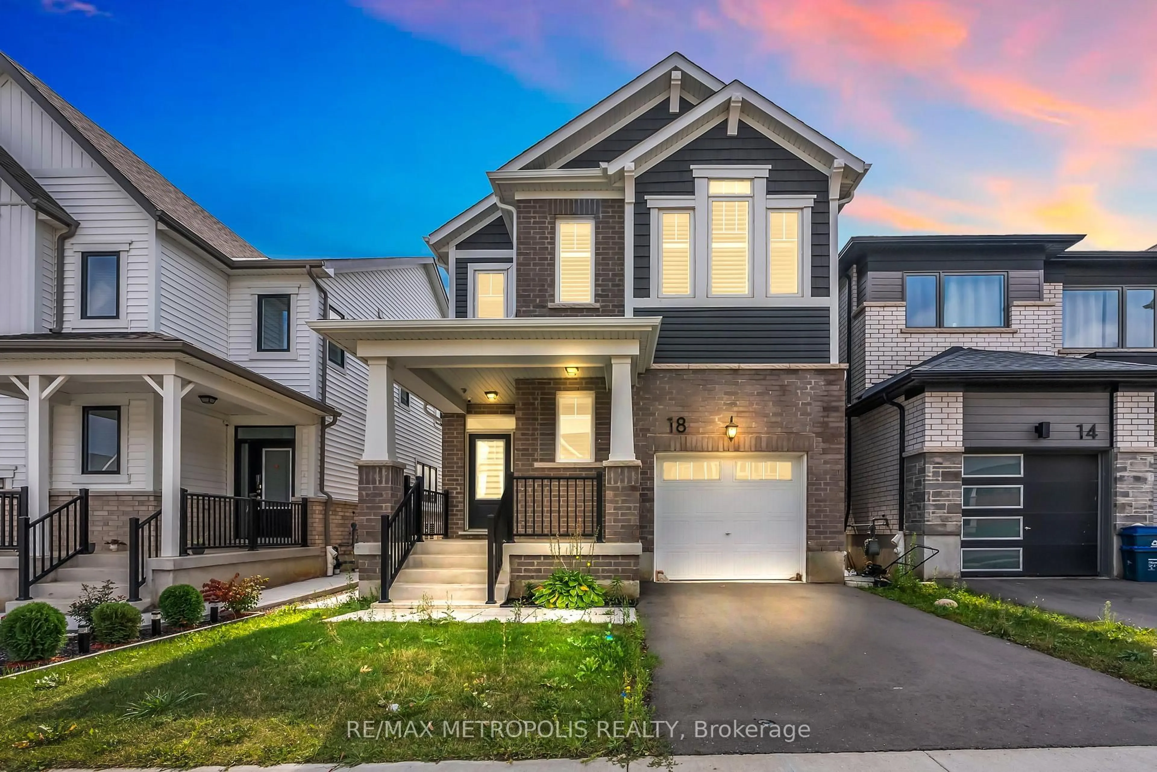 Home with brick exterior material, street for 18 Saxony St, Kitchener Ontario N2R 0S3