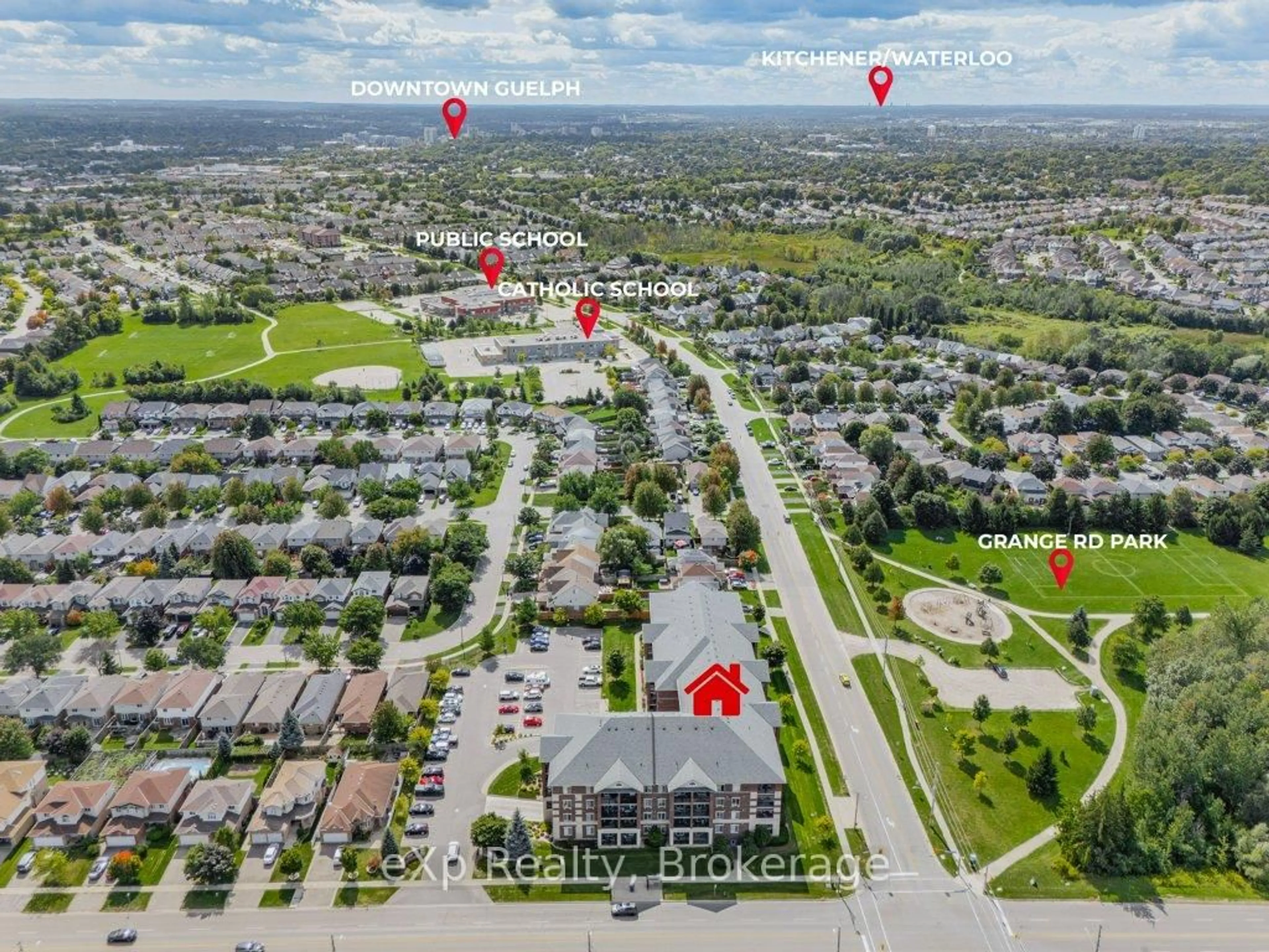 A pic from outside/outdoor area/front of a property/back of a property/a pic from drone, street for 308 Watson Pkwy #315, Guelph Ontario N1E 0G7