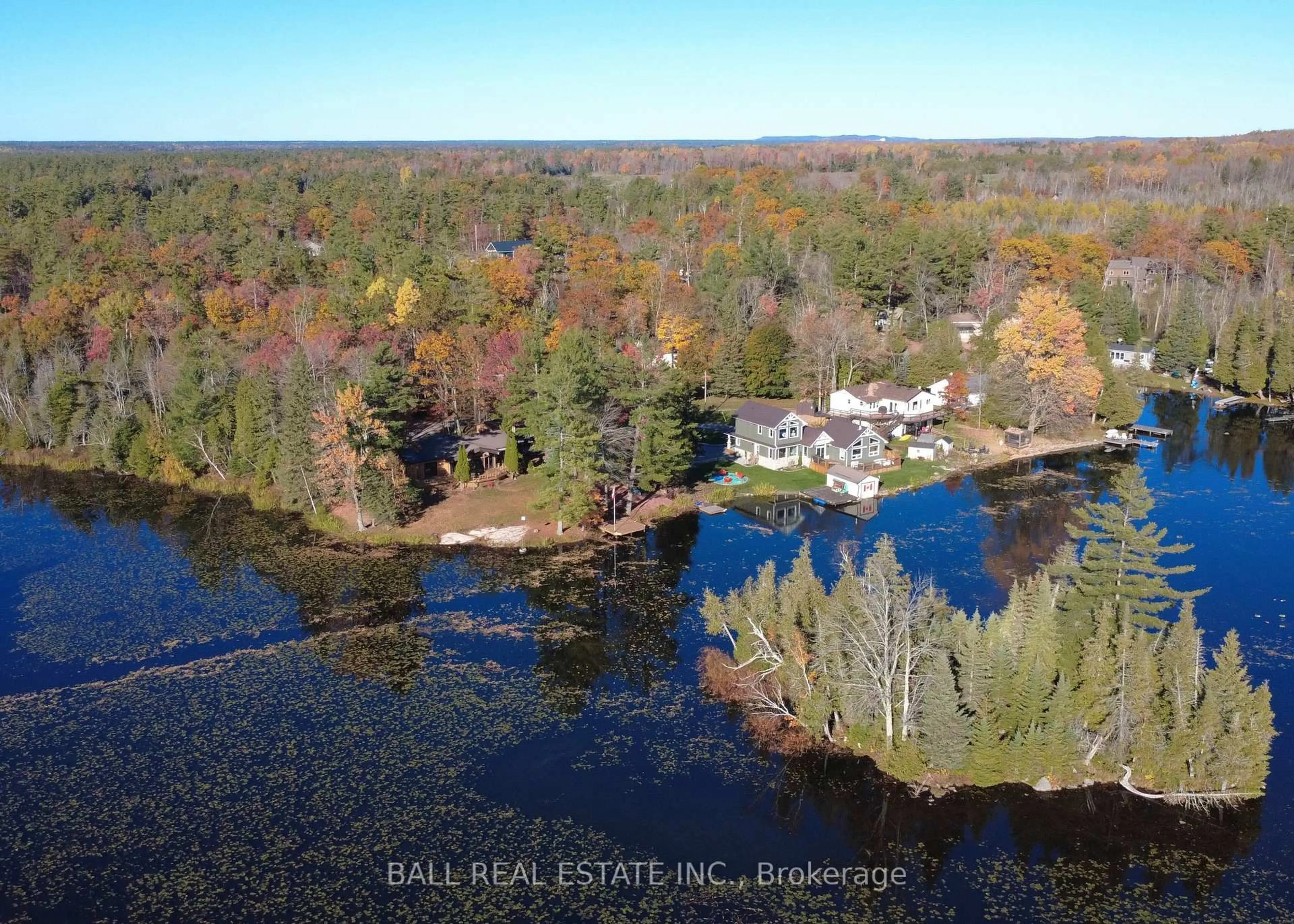 A pic from outside/outdoor area/front of a property/back of a property/a pic from drone, water/lake/river/ocean view for 2149 Little Chipmunk Rd, Douro-Dummer Ontario K0L 2H0