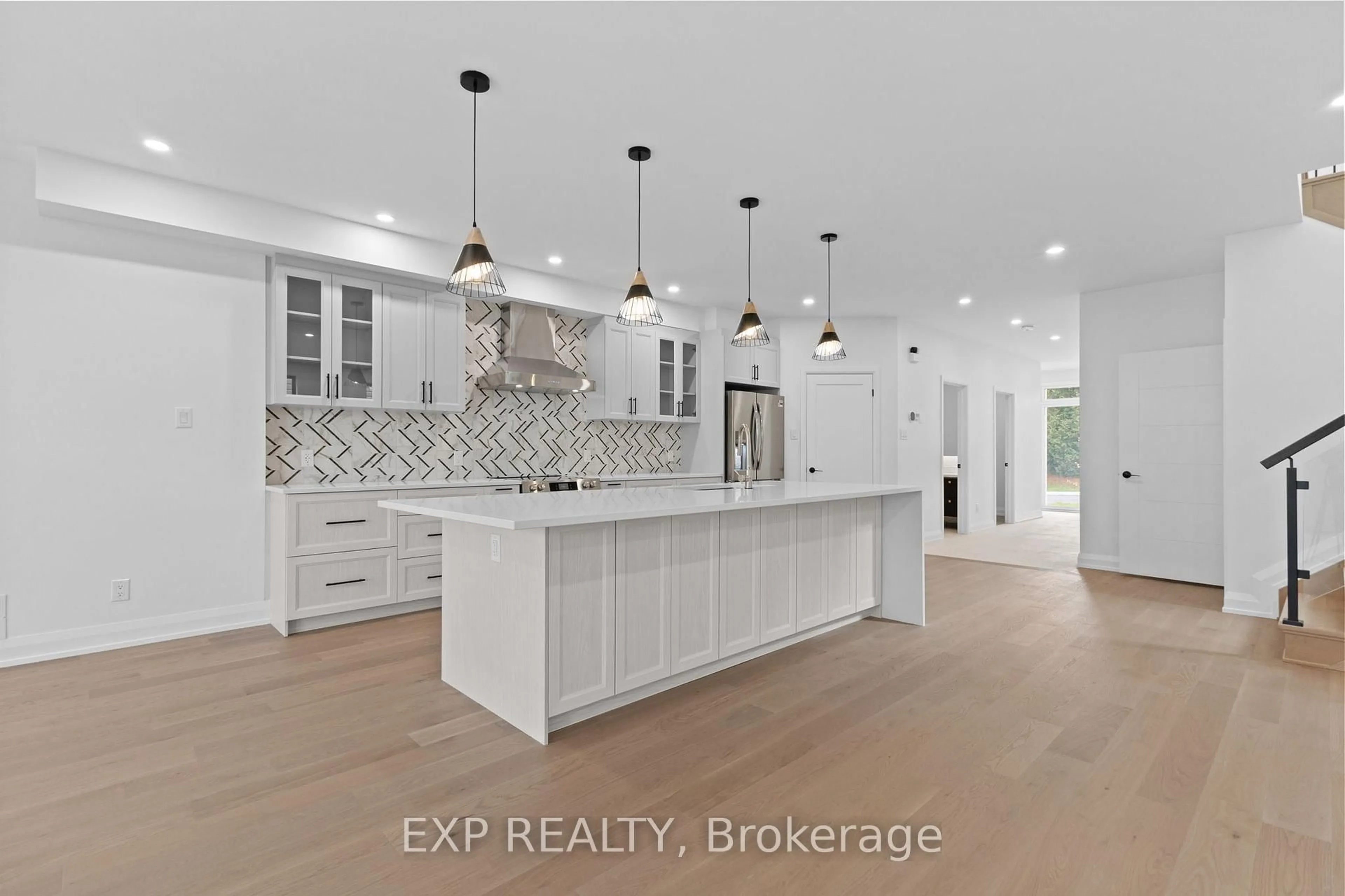 Open concept kitchen, ceramic/tile floor for 6817 Notre Dame St, Orleans Ontario K1C 1H4