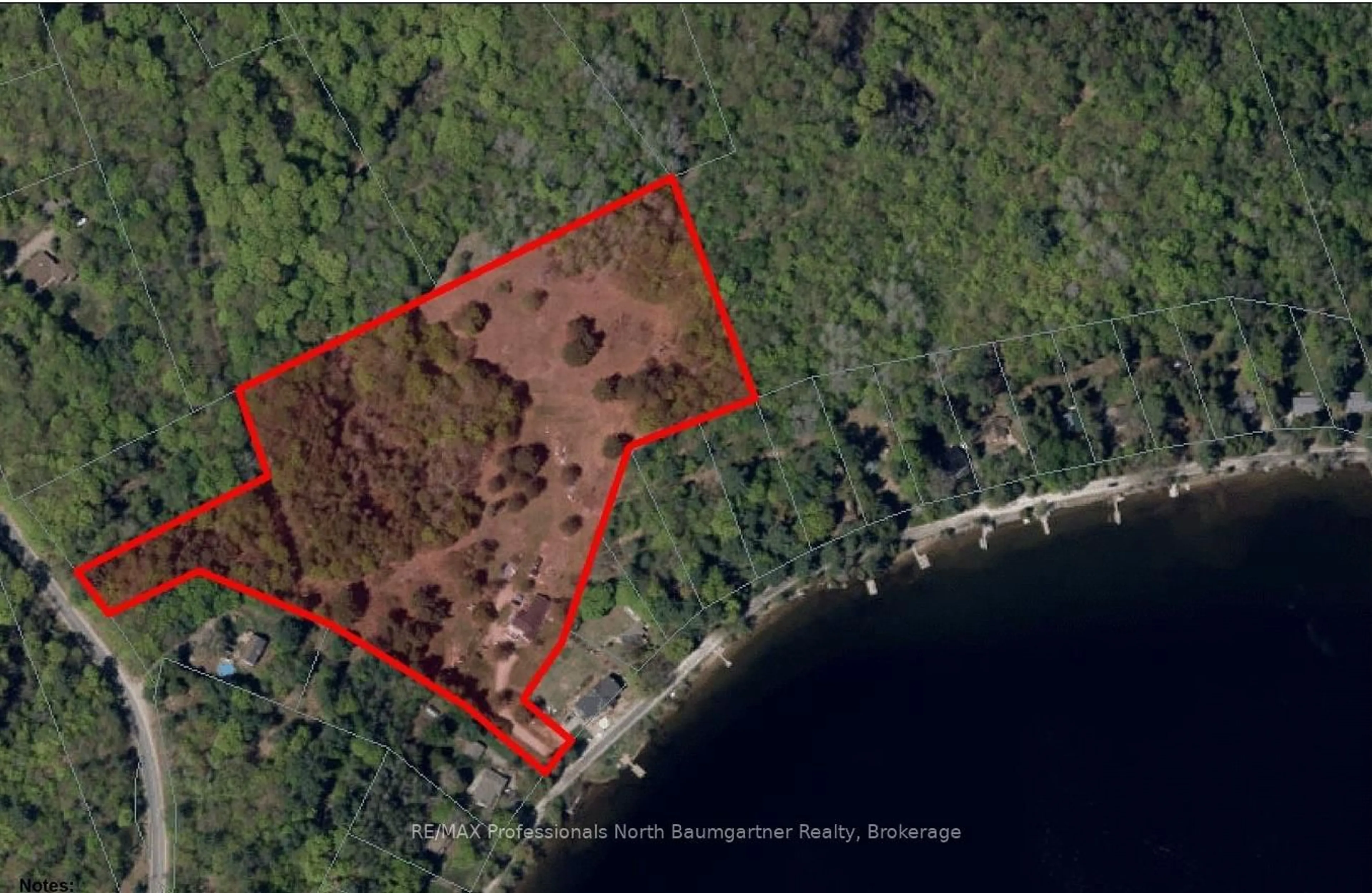 A pic from outside/outdoor area/front of a property/back of a property/a pic from drone, water/lake/river/ocean view for 1093 Reynolds Rd, Minden Hills Ontario K0M 2K0