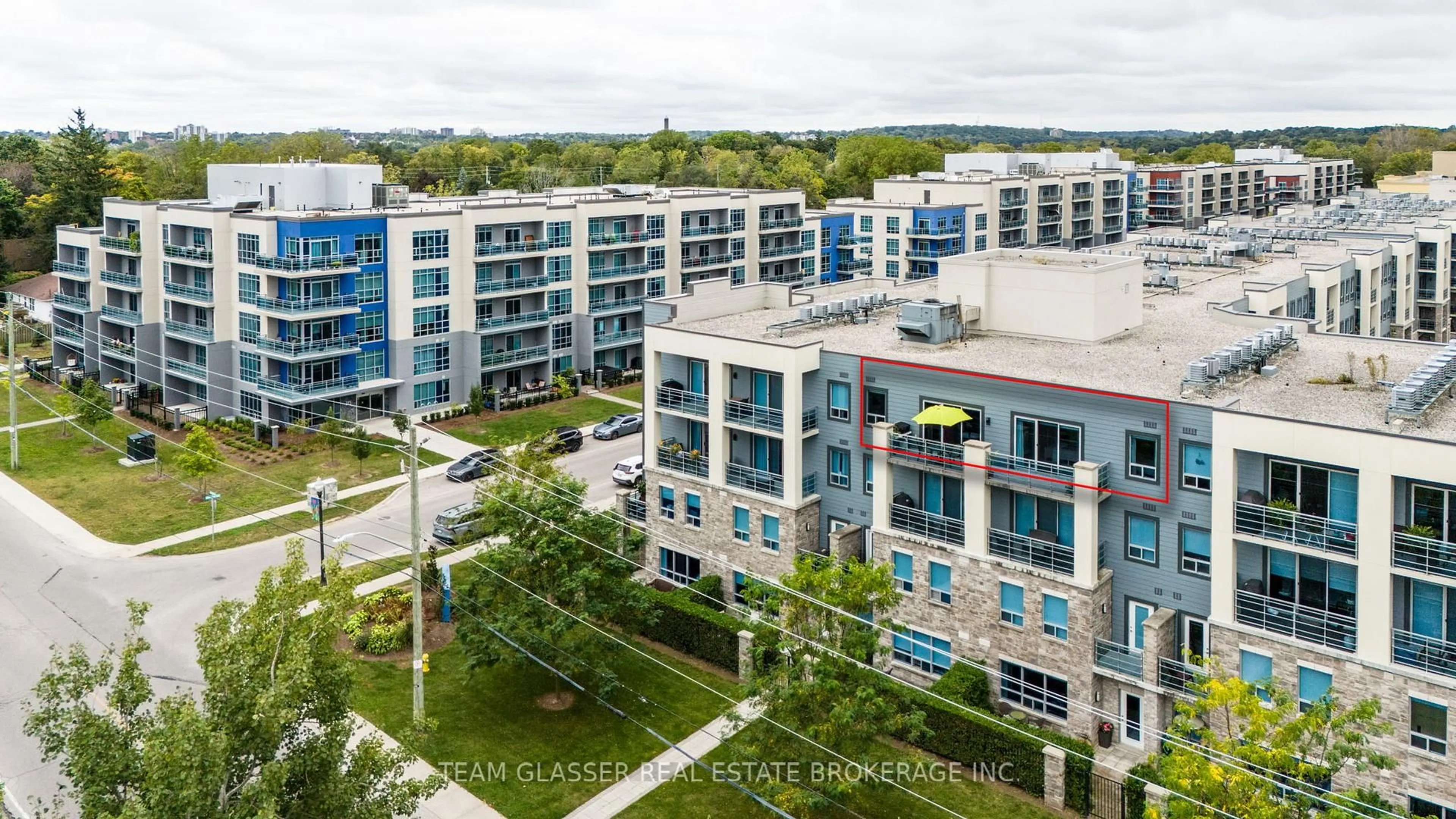 A pic from outside/outdoor area/front of a property/back of a property/a pic from drone, city buildings view from balcony for 320 Sugarcreek Tr #414, London North Ontario N6H 0G3