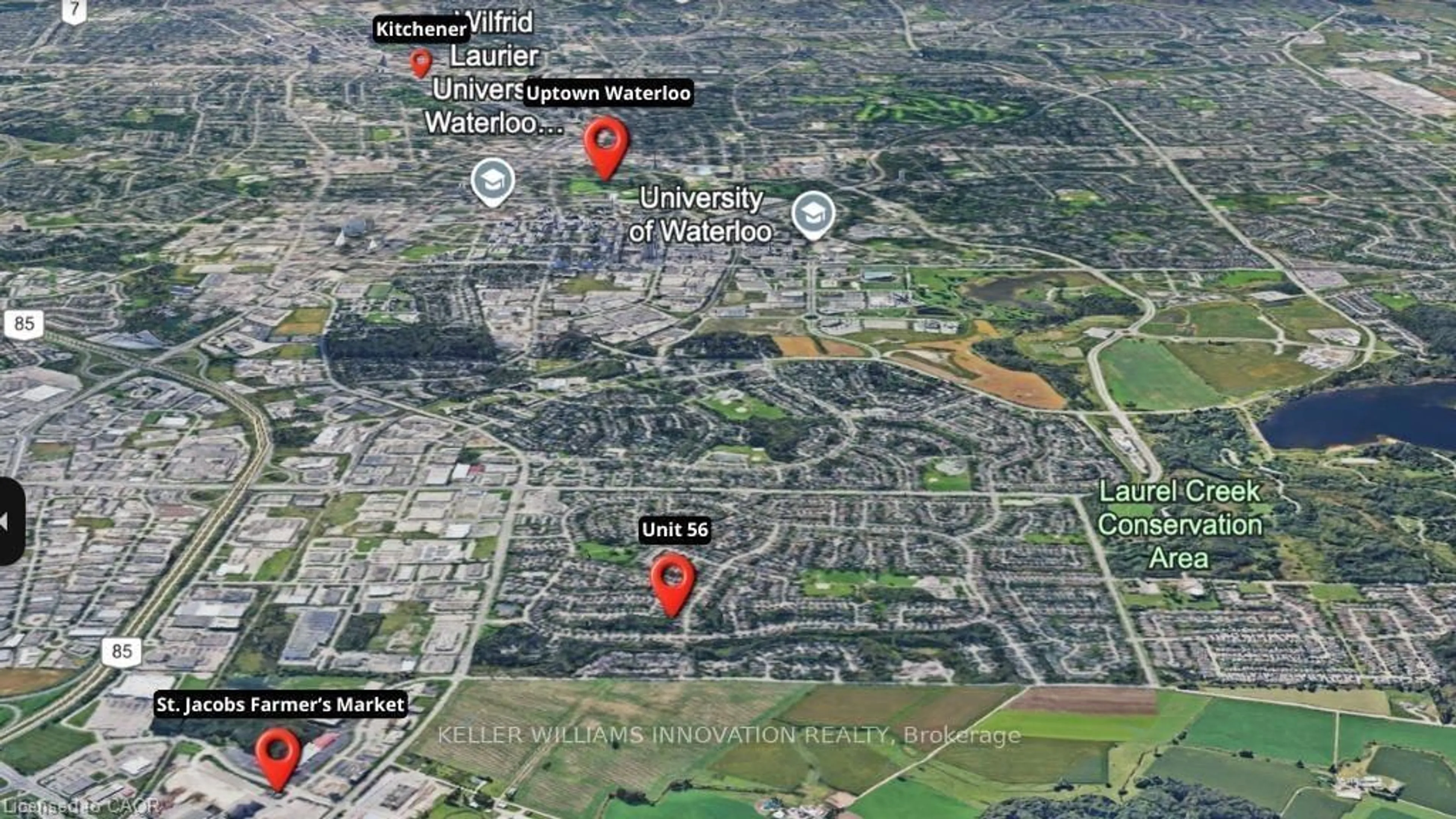 Picture of a map for 225 Benjamin Rd #56, Waterloo Ontario N2V 1Z3