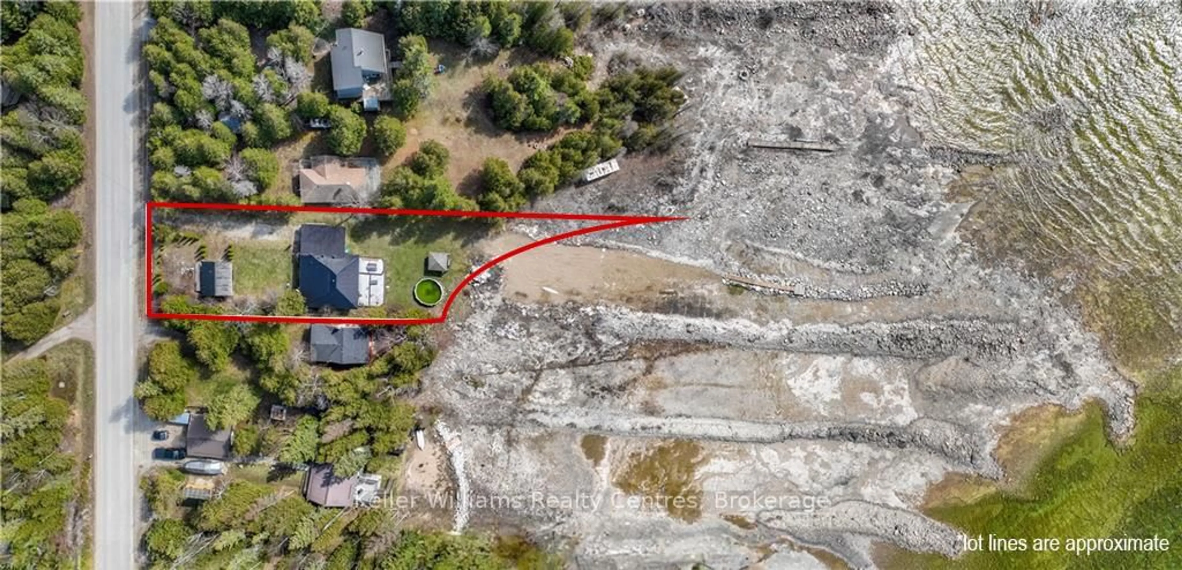 A pic from outside/outdoor area/front of a property/back of a property/a pic from drone, street for 1256 SUNSET DRIVE, South Bruce Peninsula Ontario N0H 2T0