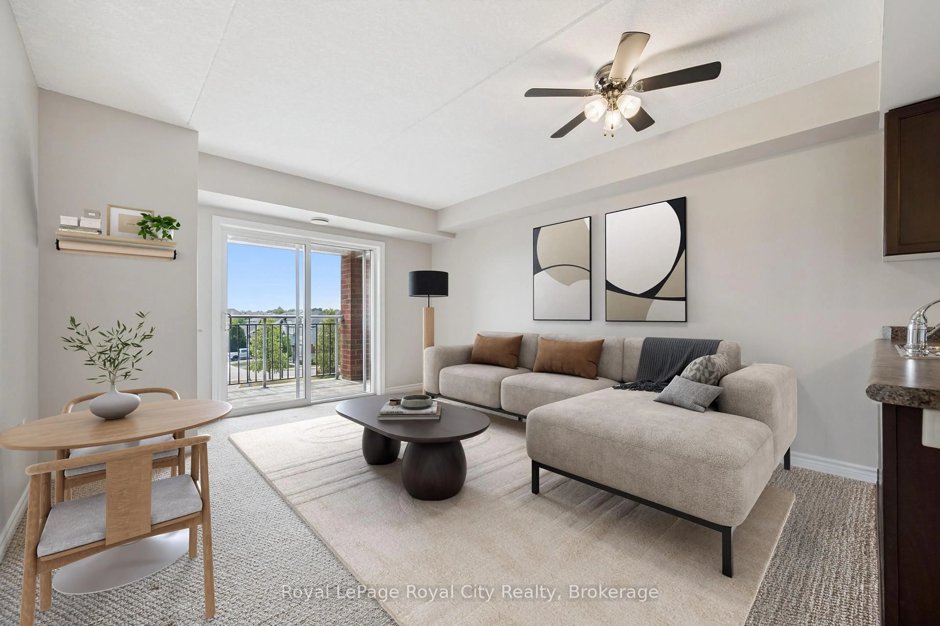 Living room with furniture, unknown for 60 Lynnmore St #313, Guelph Ontario N1L 0J8