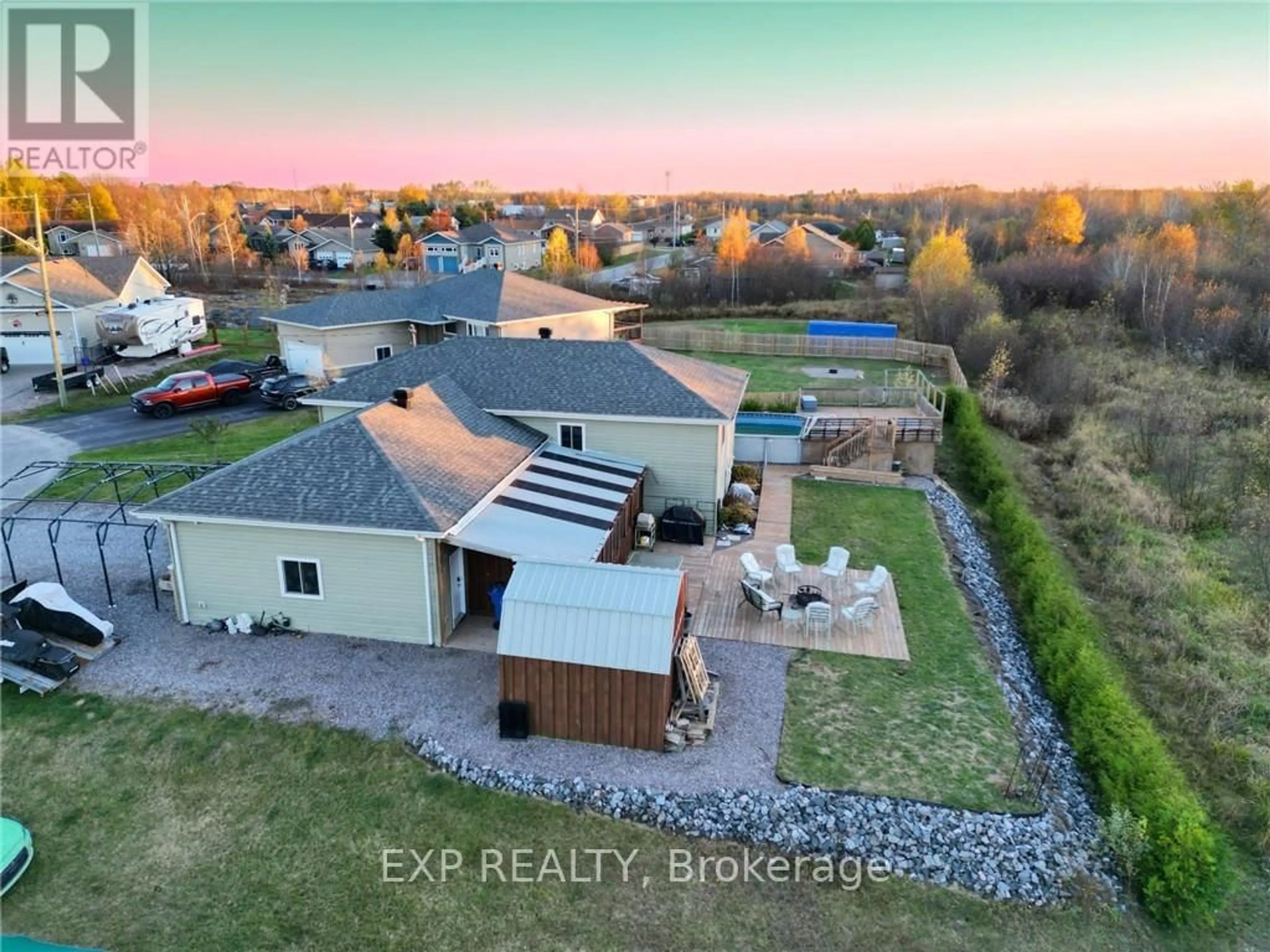 A pic from outside/outdoor area/front of a property/back of a property/a pic from drone, unknown for 17 Balsam Crt, West Nipissing Ontario P2B 0B7