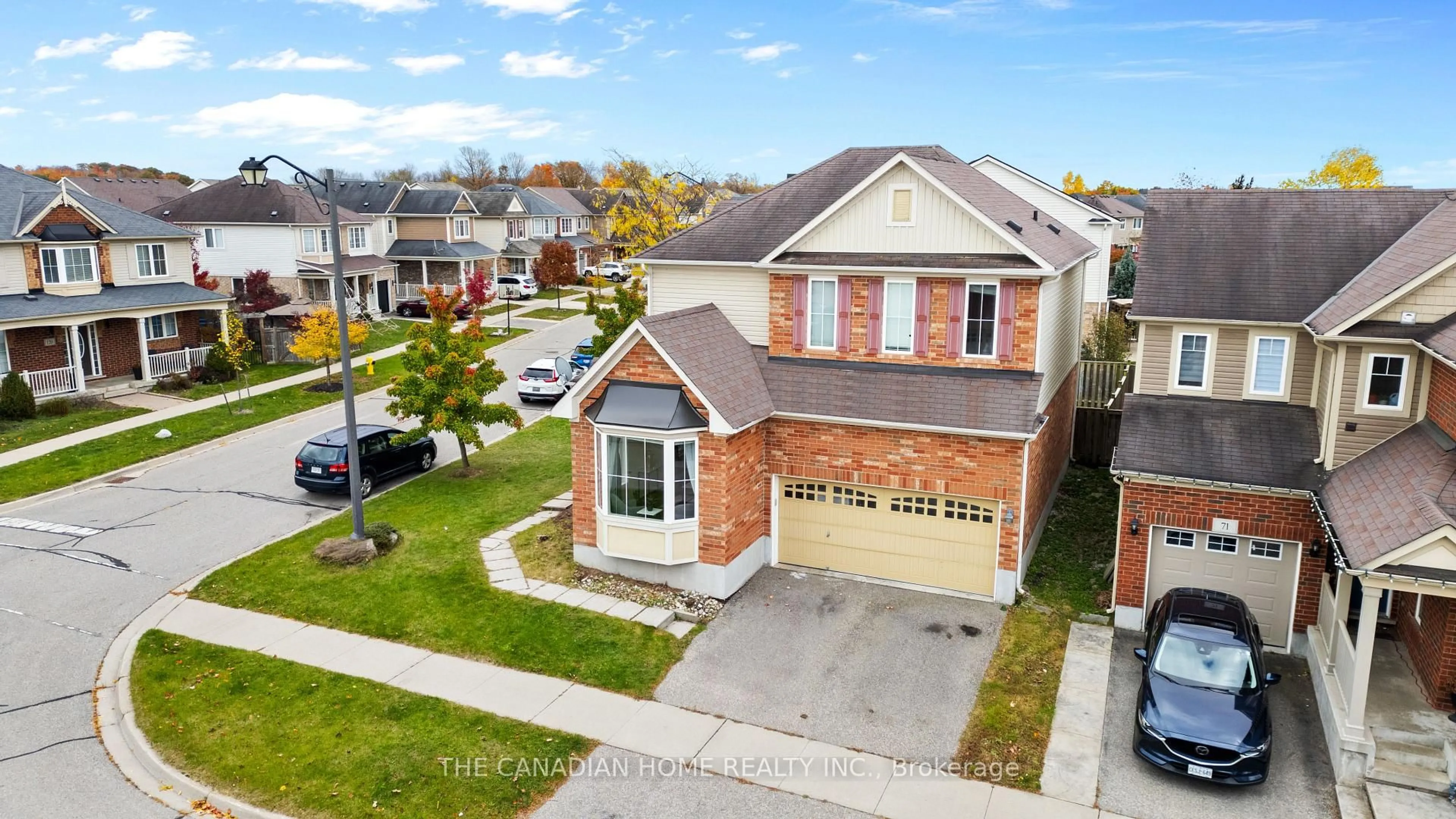 A pic from outside/outdoor area/front of a property/back of a property/a pic from drone, street for 107 Callaway Dr Dr, Cambridge Ontario N3C 0B2