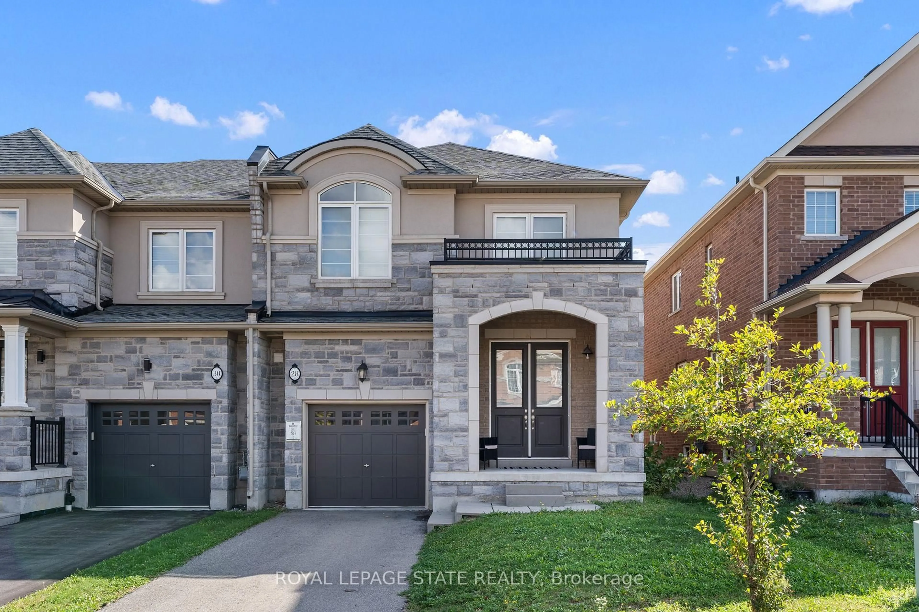 Home with brick exterior material, street for 28 Heming Tr, Hamilton Ontario L9G 0J8