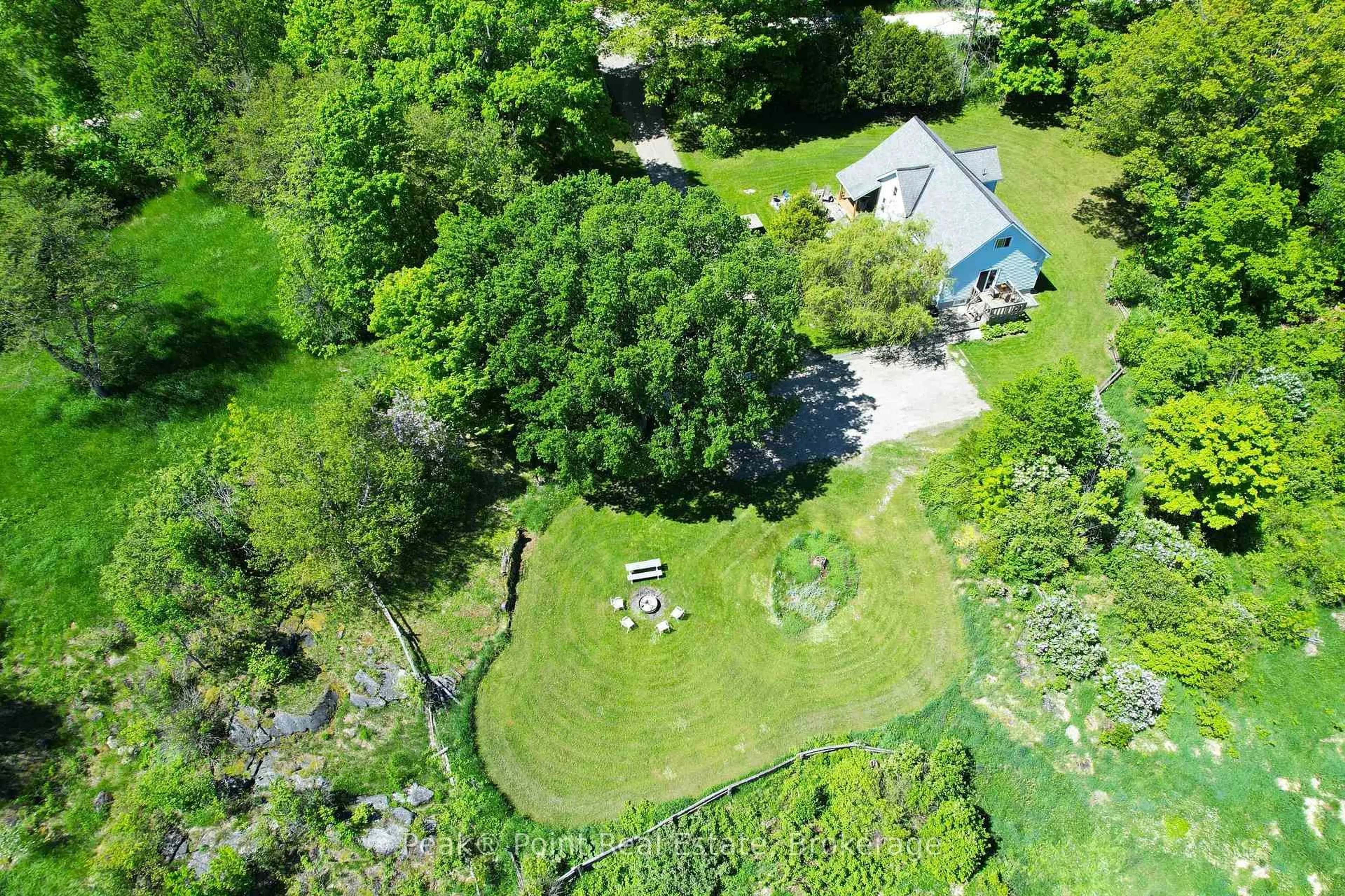A pic from outside/outdoor area/front of a property/back of a property/a pic from drone, forest/trees view for 2026 The Bury Rd, Northern Bruce Peninsula Ontario N0H 1W0