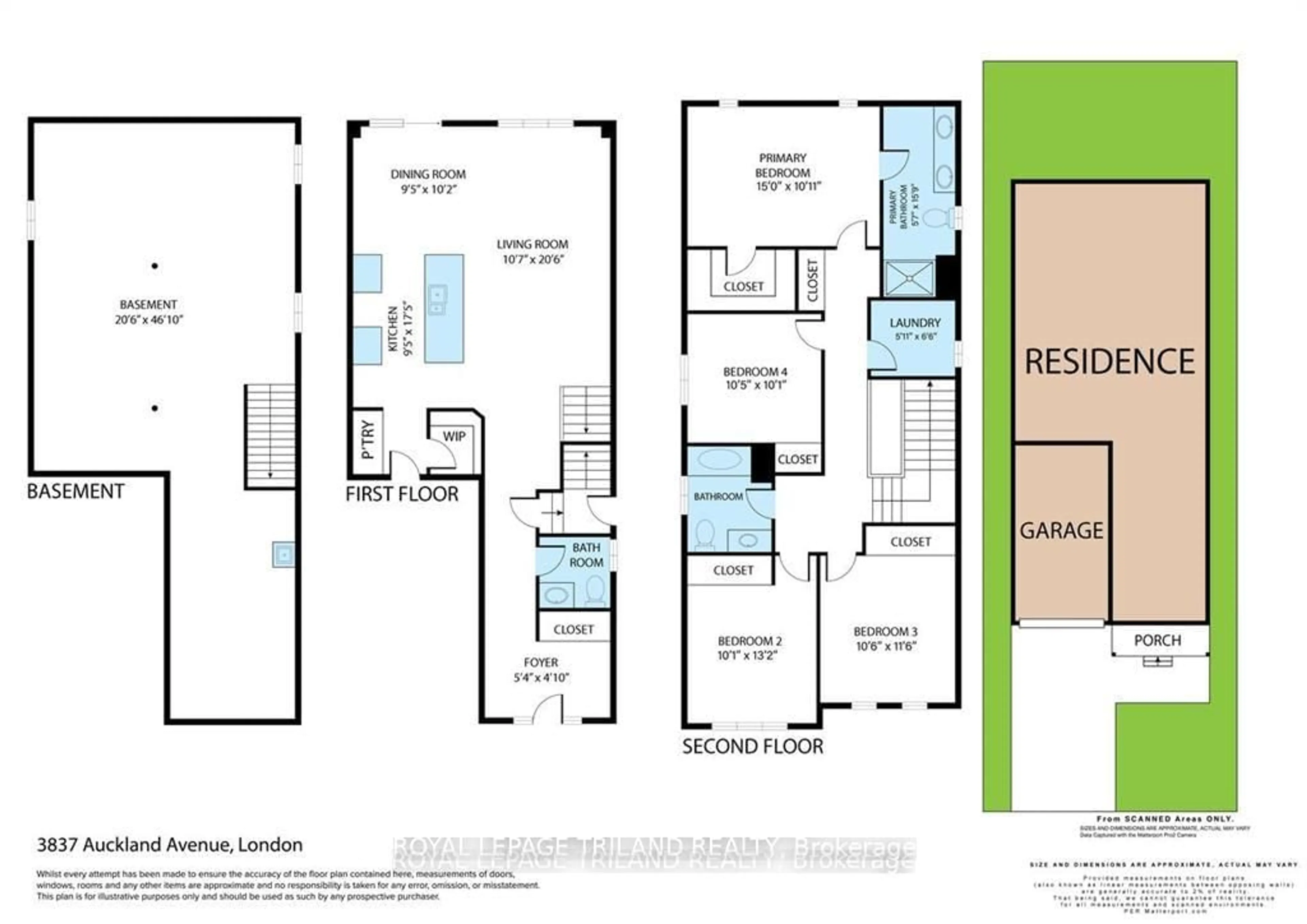 Floor plan for 3837 AUCKLAND Ave, London South Ontario N6L 0J2