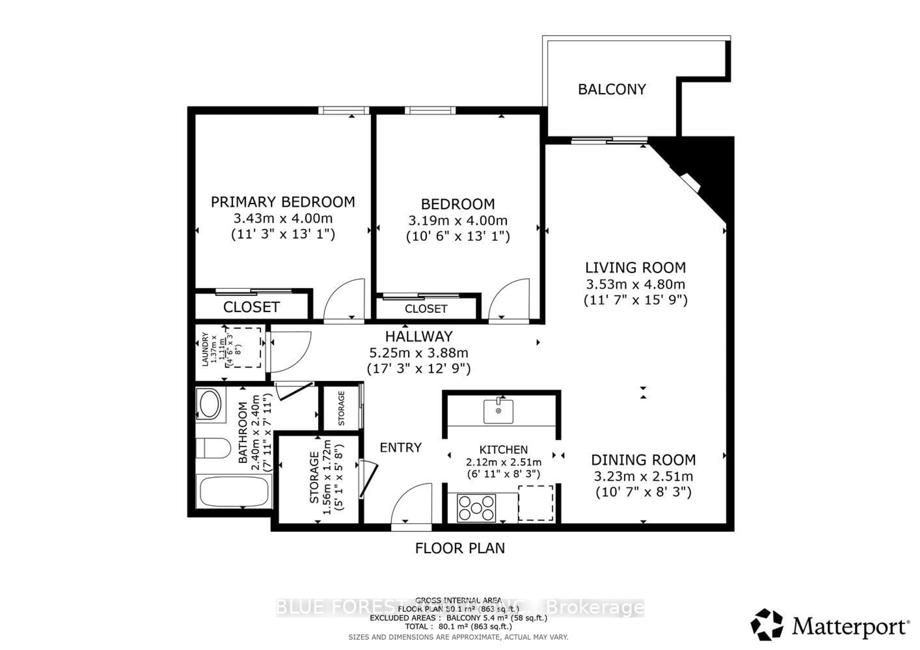 Floor plan for 725 Deveron Cres #223, London South Ontario N5Z 4X3