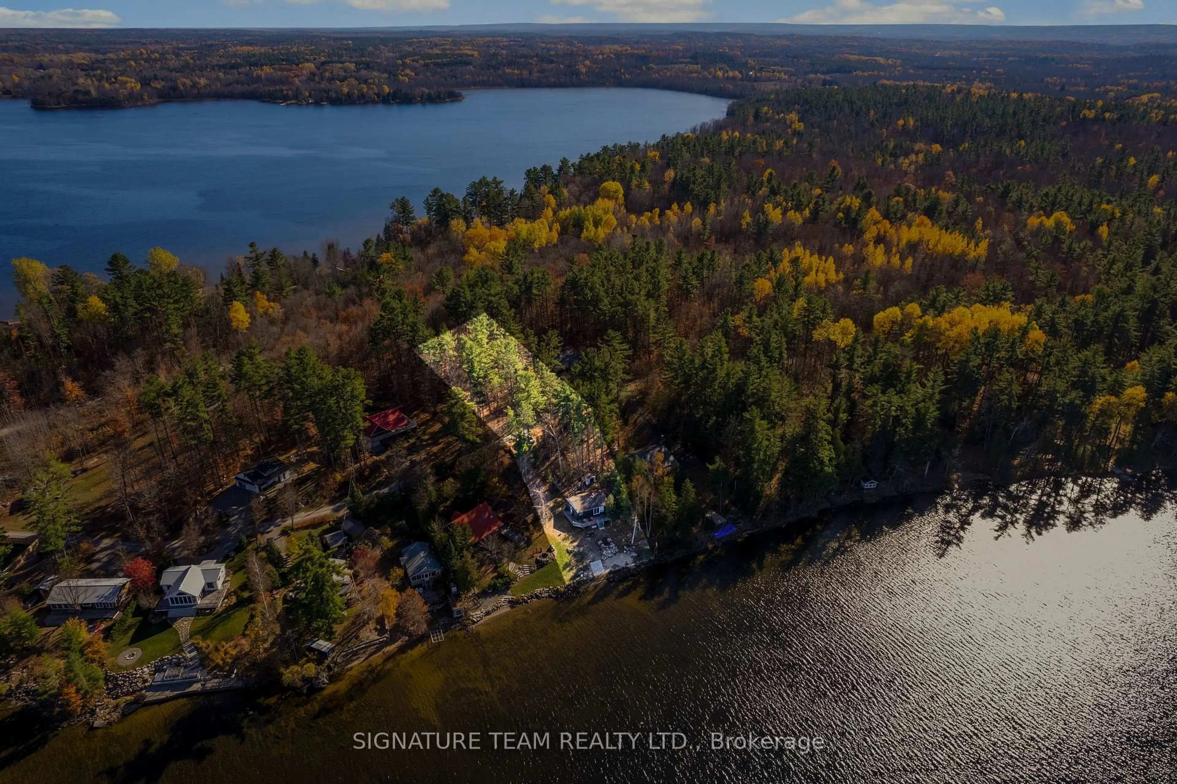 A pic from outside/outdoor area/front of a property/back of a property/a pic from drone, water/lake/river/ocean view for 368 Rocky Point Dr, Golden Lake Ontario K0J 1X0