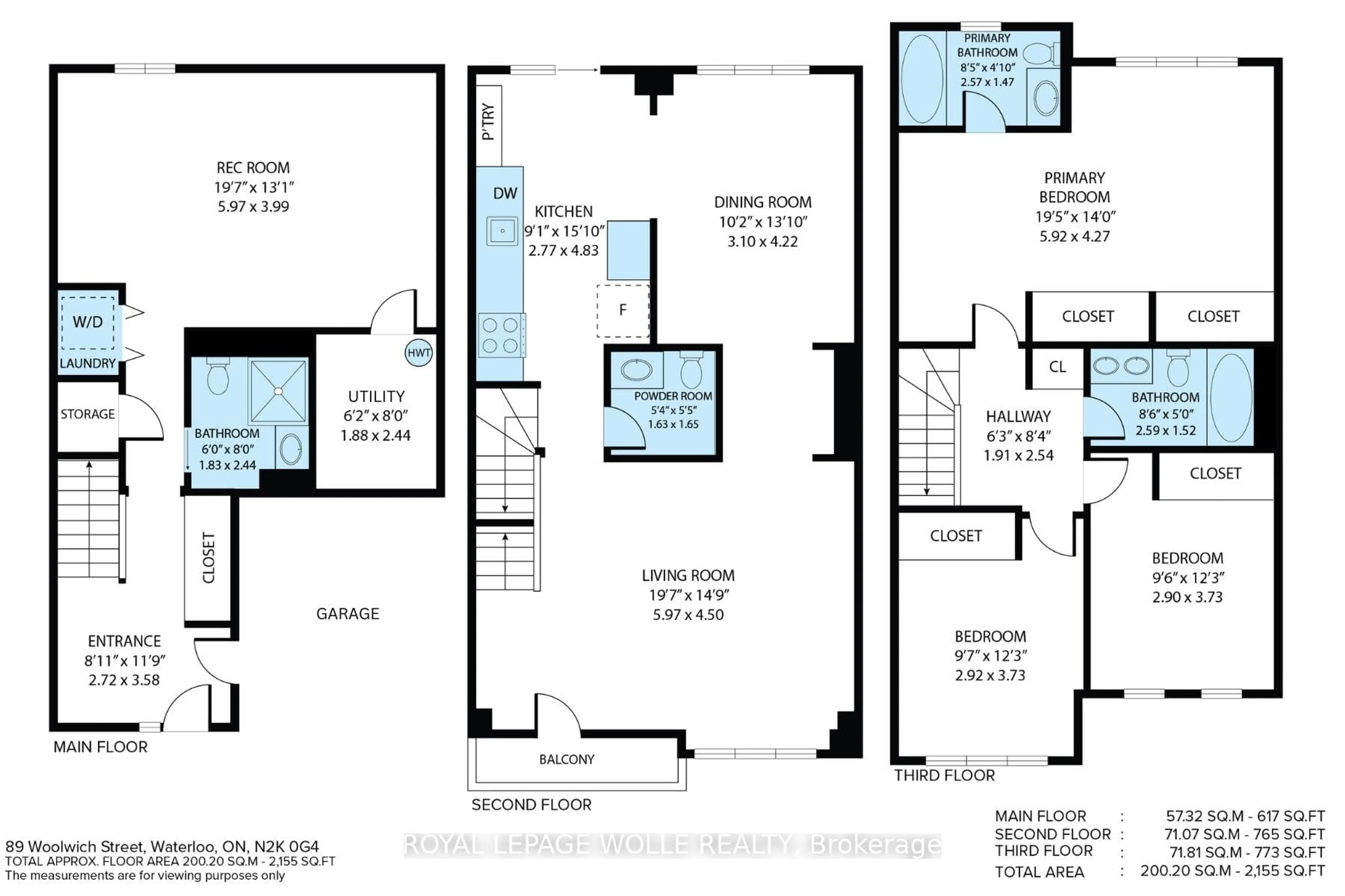 Floor plan for 89 Woolwich St #27, Waterloo Ontario N2K 1S5