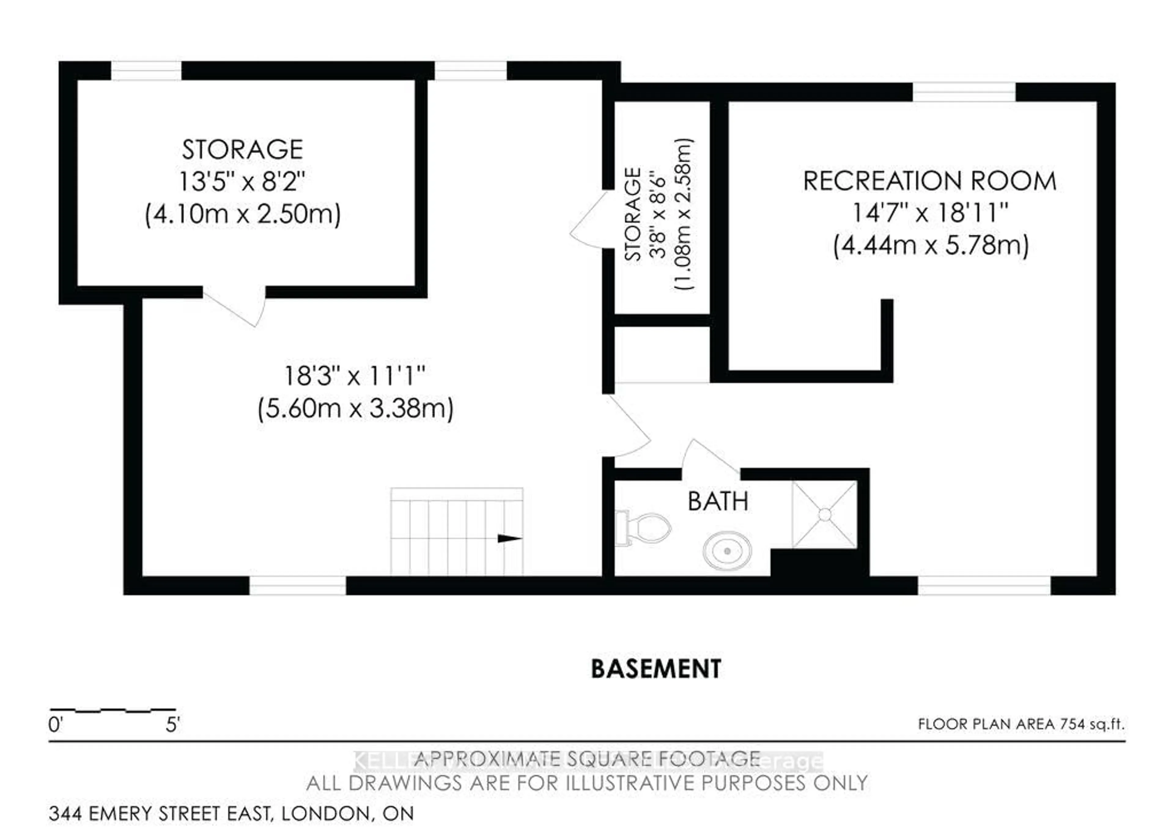 Floor plan for 344 Emery St E St, London South Ontario N6C 2E5