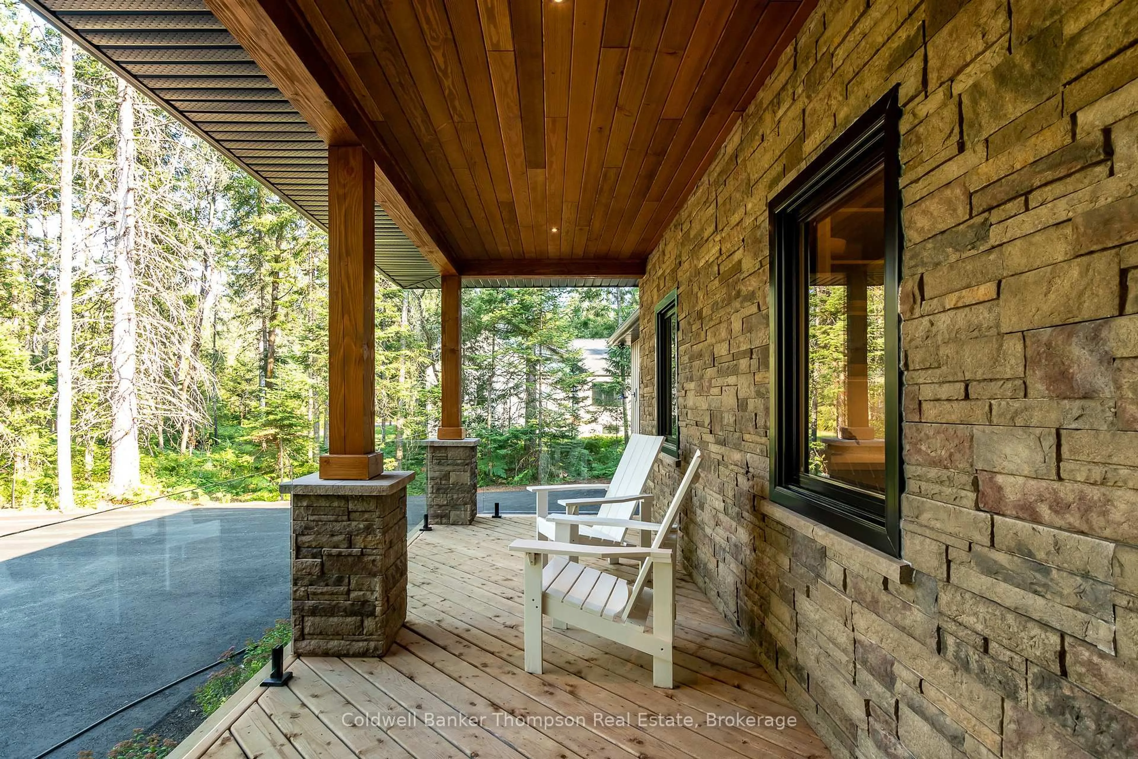 Patio, forest/trees view for 27 Crimson Lane, Huntsville Ontario P0B 1L0