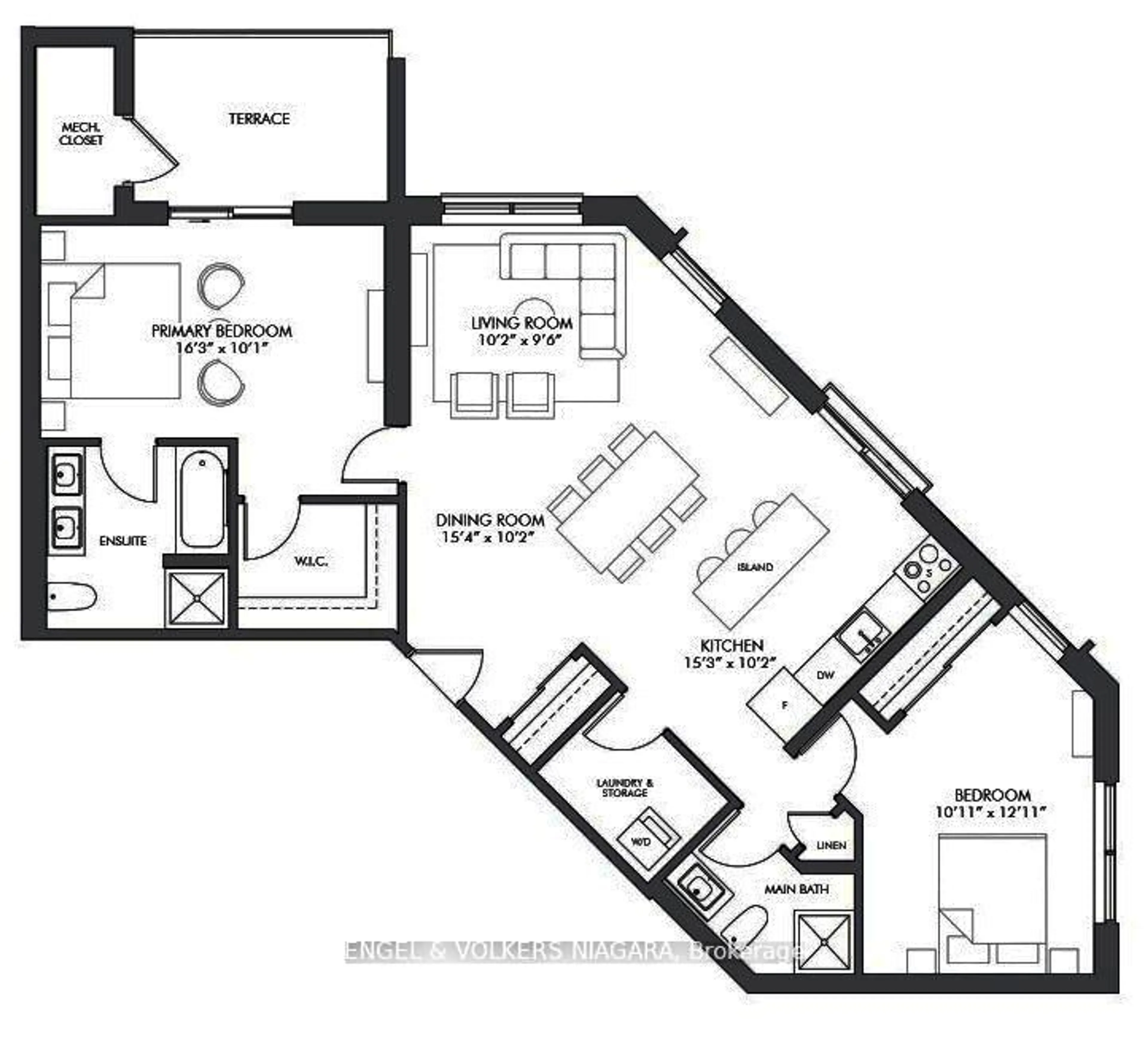 Floor plan for 7549 A Kalar Rd #205, Niagara Falls Ontario L2H 3W6