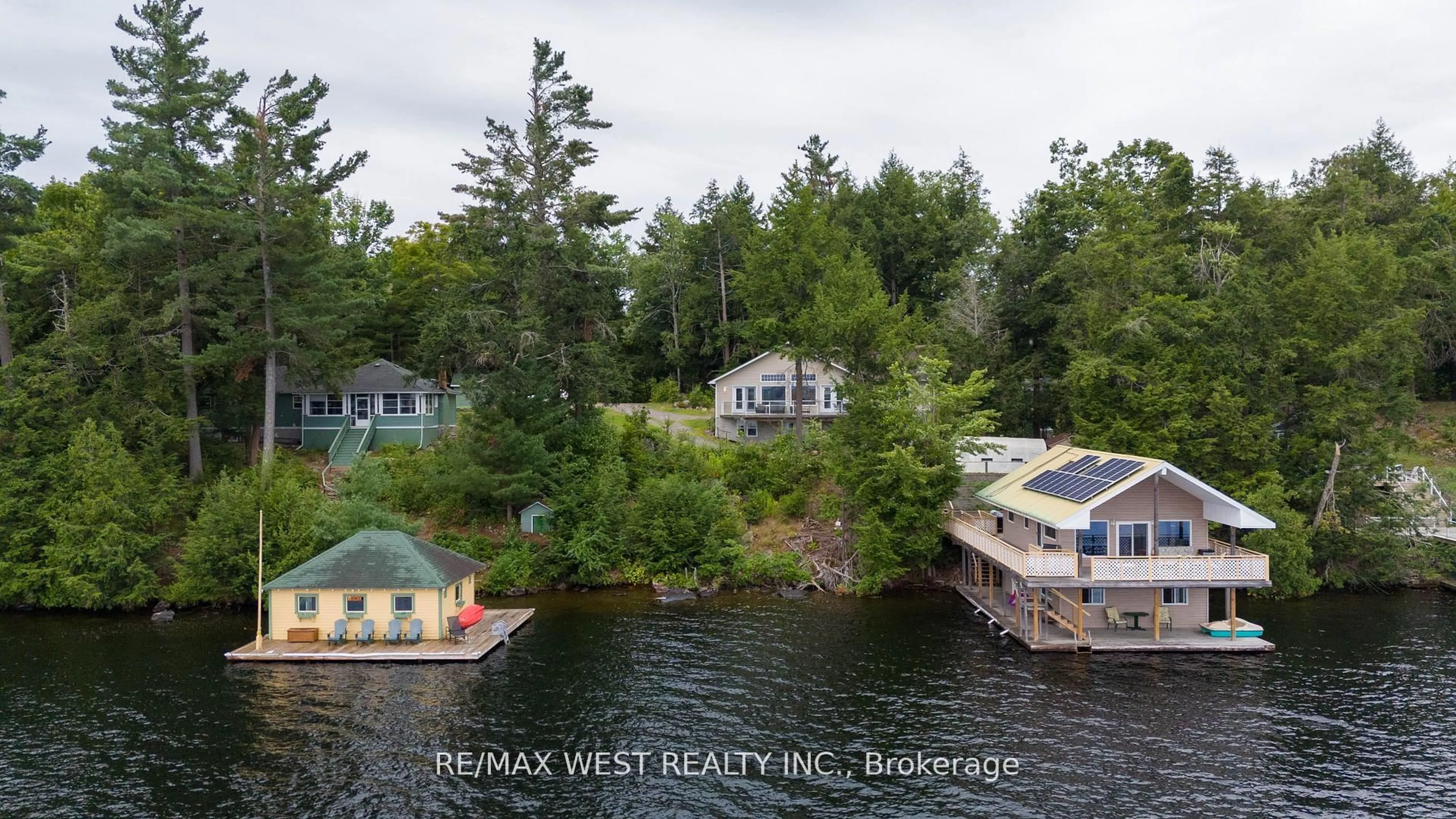 A pic from outside/outdoor area/front of a property/back of a property/a pic from drone, water/lake/river/ocean view for 2982 Muskoka Road 169 Lot 8, Muskoka Lakes Ontario P0C 1M0