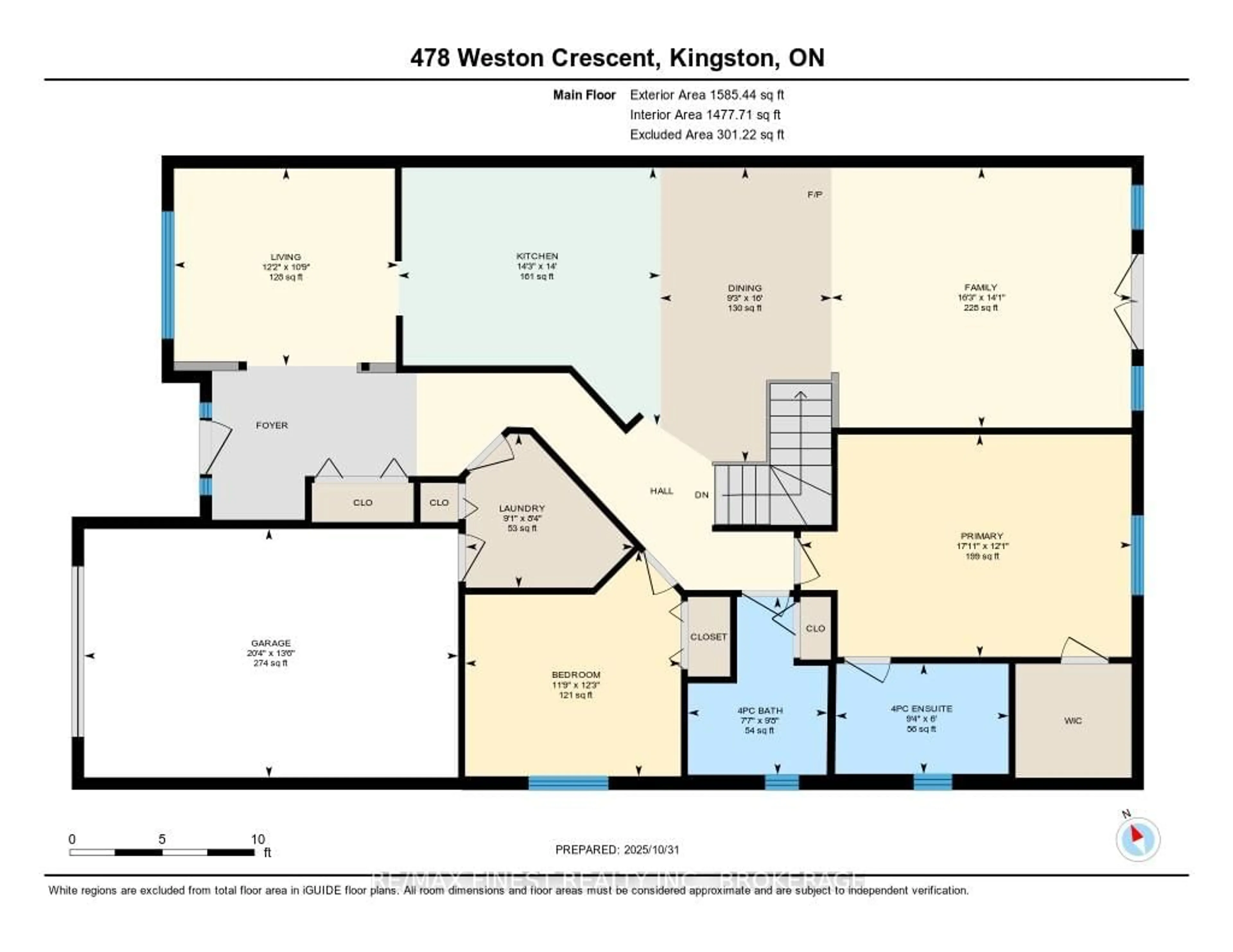 Floor plan for 478 Weston Cres, Kingston Ontario K7M 9E8