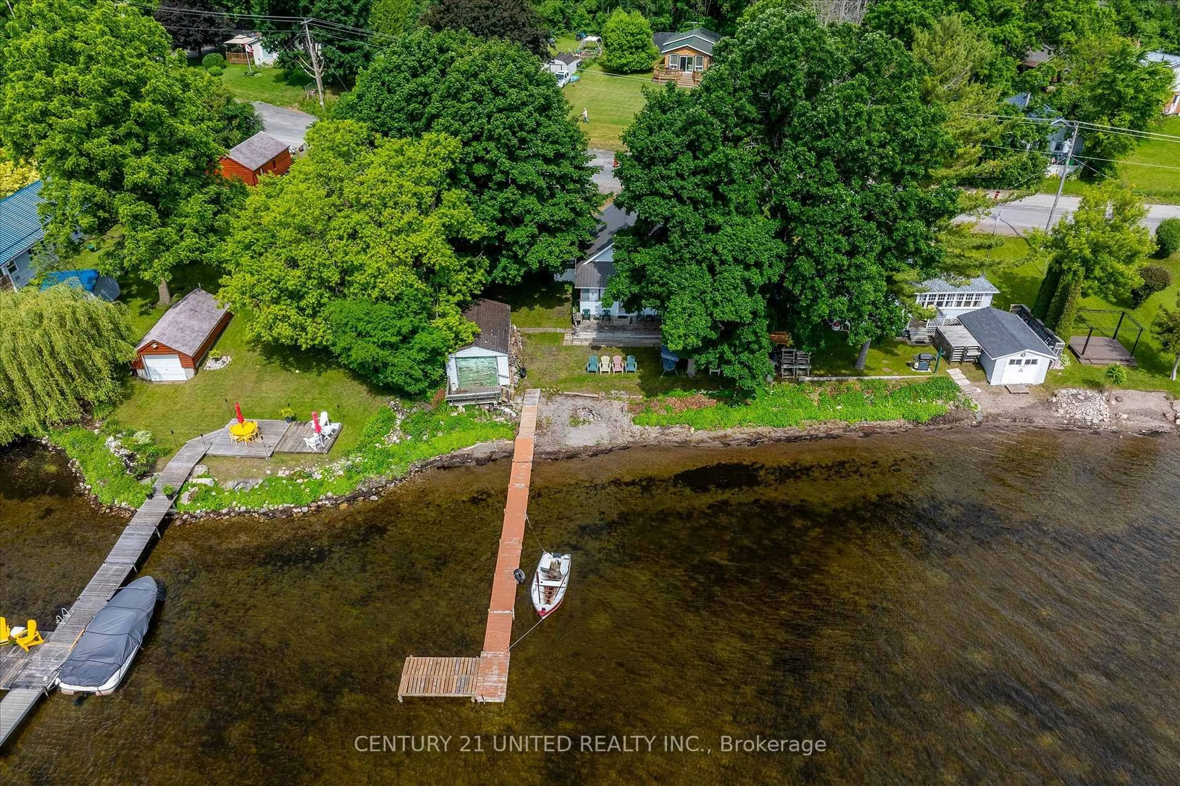 A pic from outside/outdoor area/front of a property/back of a property/a pic from drone, water/lake/river/ocean view for 223 Paudash St, Hiawatha First Nation Ontario K0L 2G0