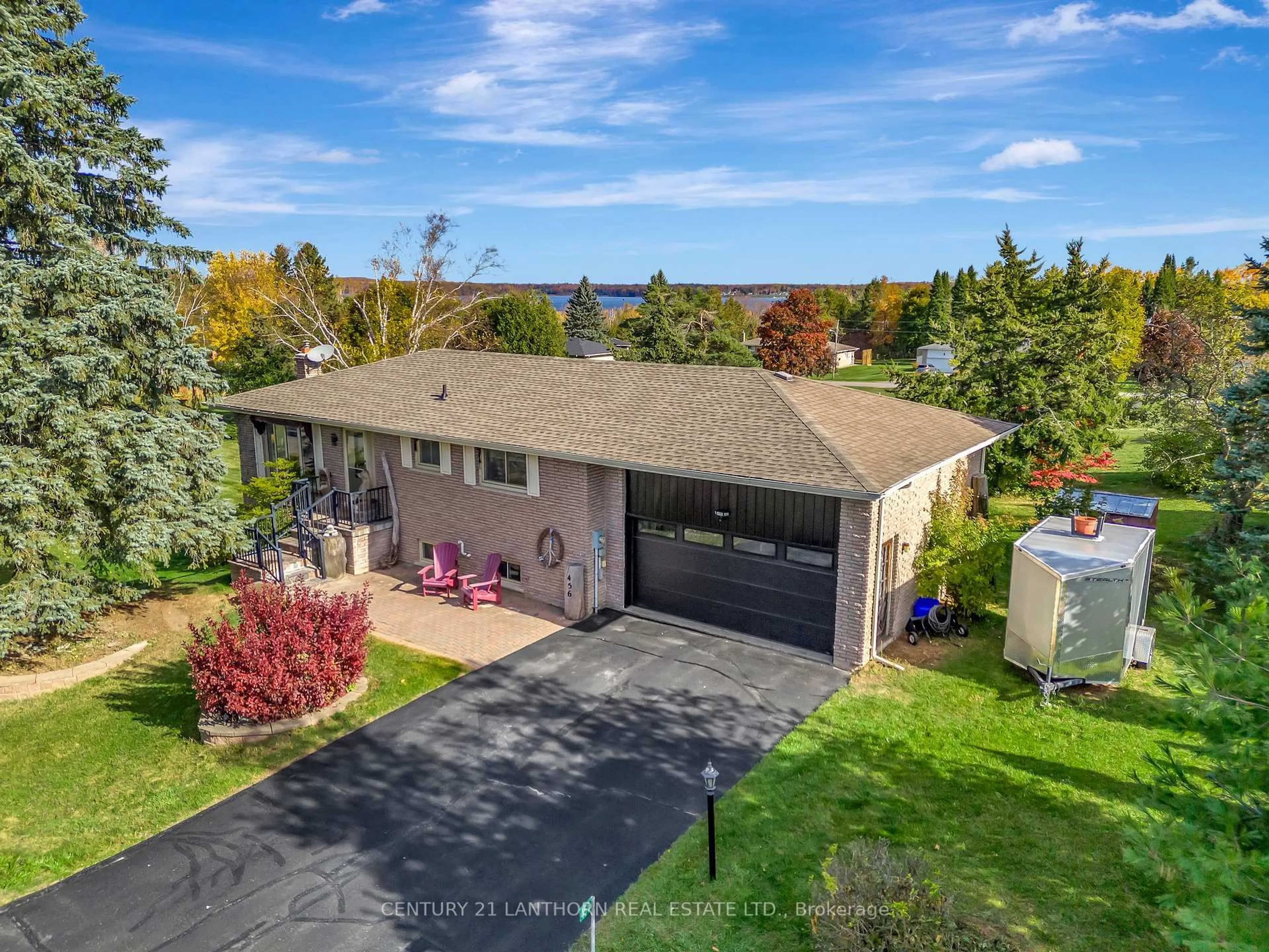 A pic from outside/outdoor area/front of a property/back of a property/a pic from drone, water/lake/river/ocean view for 456 OLD SURREY Lane, Kawartha Lakes Ontario K0M 1A0
