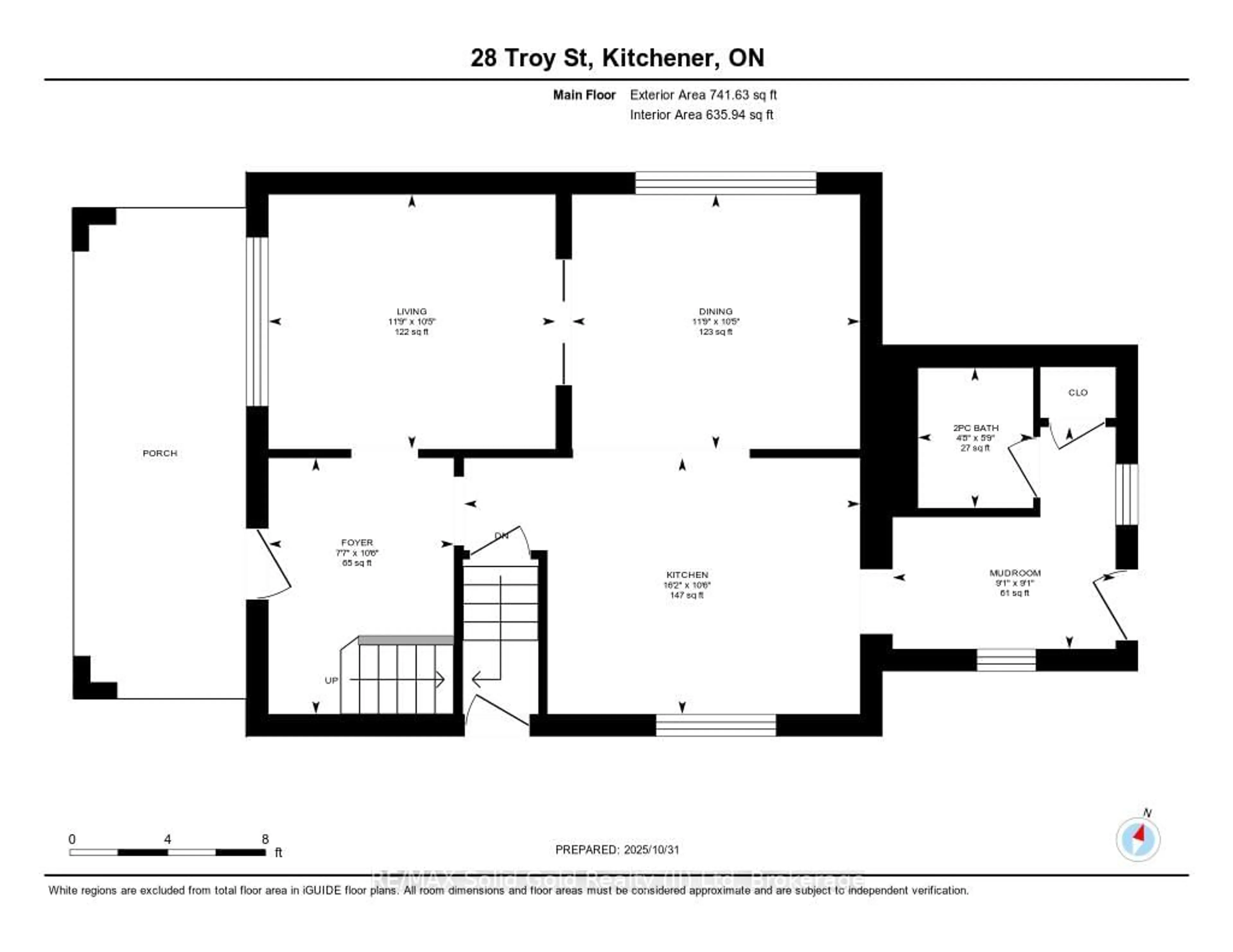 Floor plan for 28 Troy St, Kitchener Ontario N2H 1L8