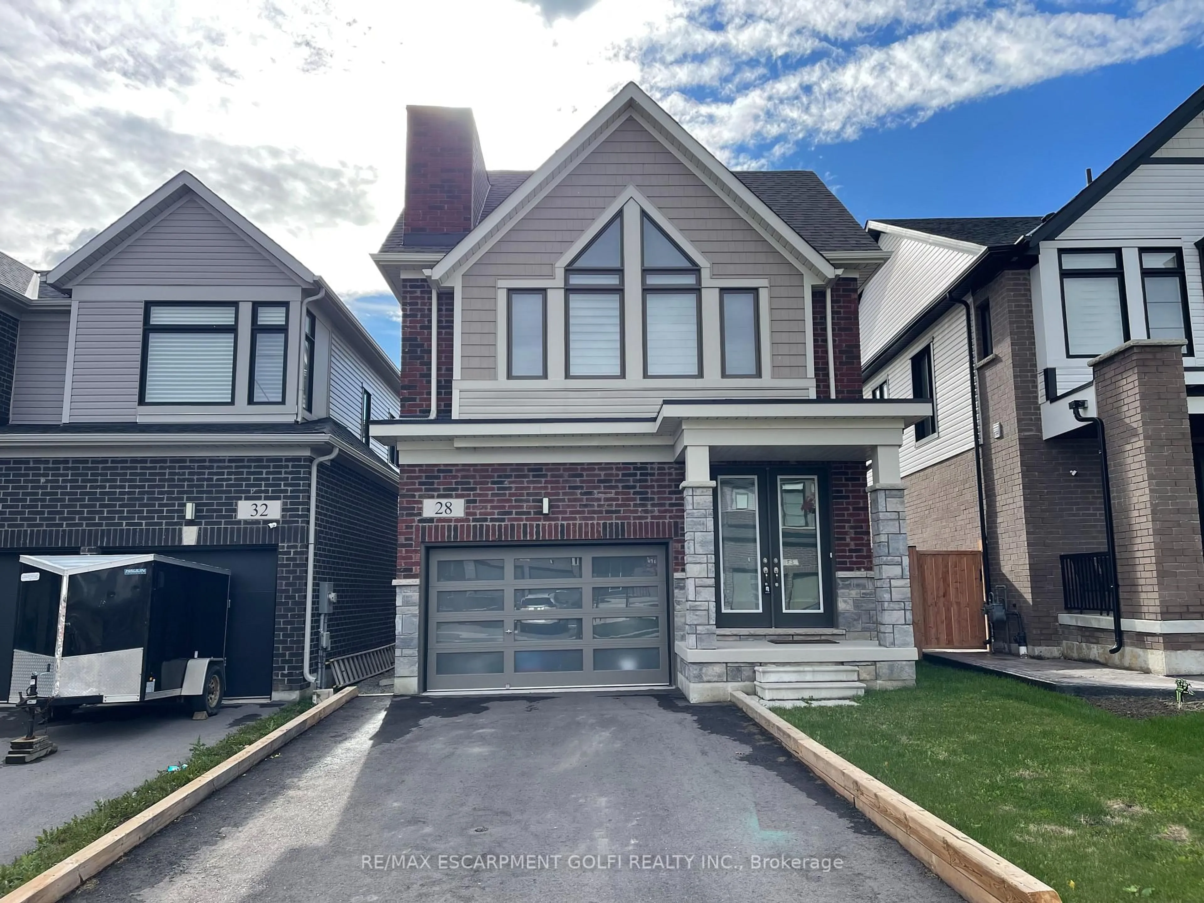 Home with brick exterior material, street for 28 Fairey Cres, Hamilton Ontario L0R 1W0