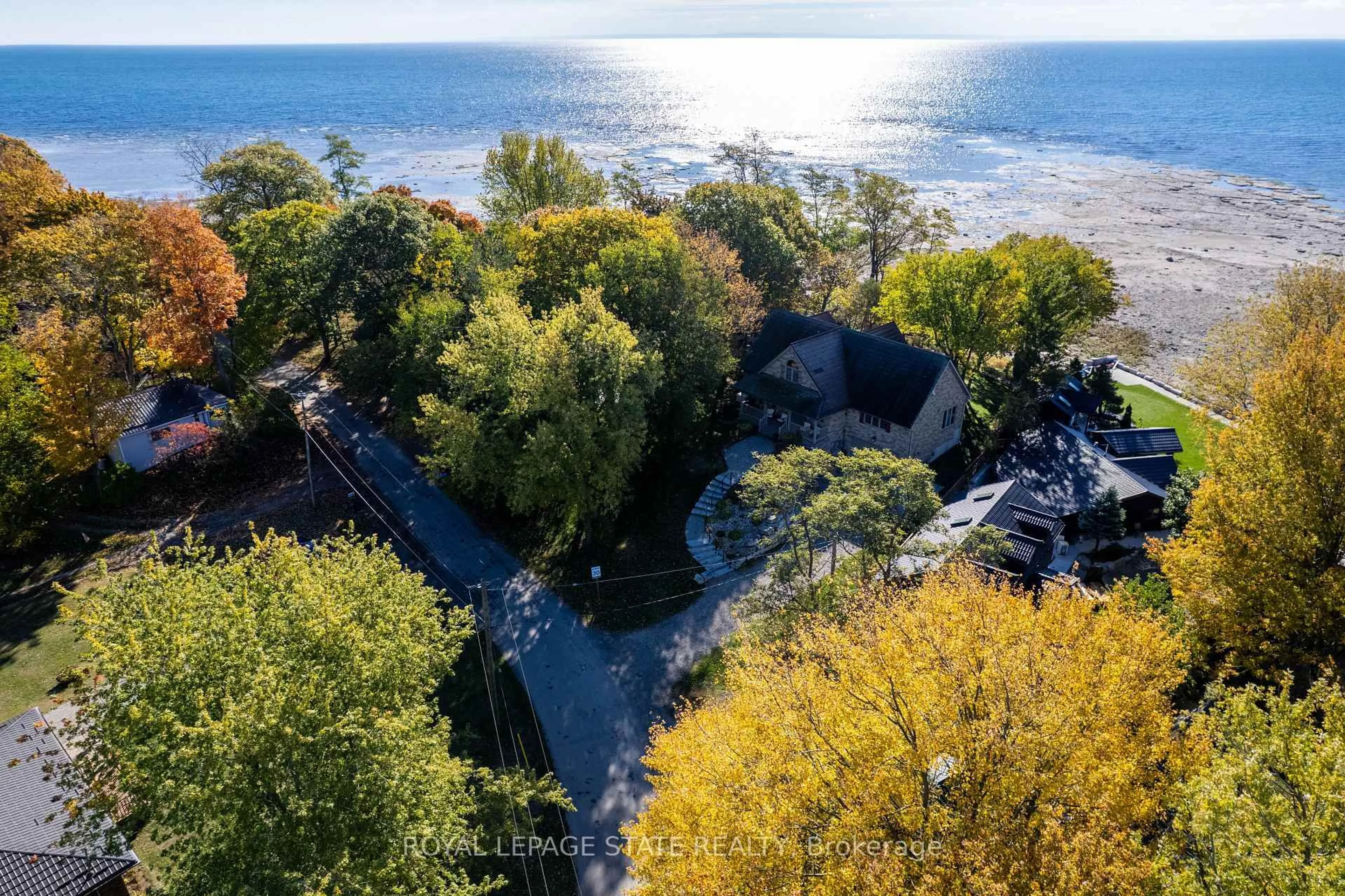 A pic from outside/outdoor area/front of a property/back of a property/a pic from drone, water/lake/river/ocean view for 739 Sandy Bay Rd, Haldimand Ontario N1A 2W6