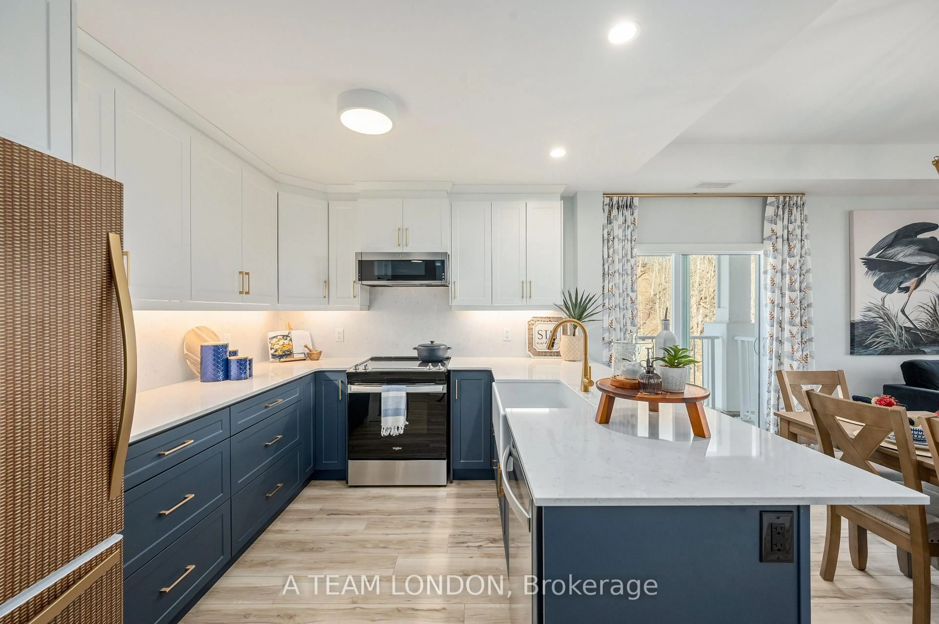 Contemporary kitchen, ceramic/tile floor for 100 The Promenade #409, Central Elgin Ontario N5L 1C5