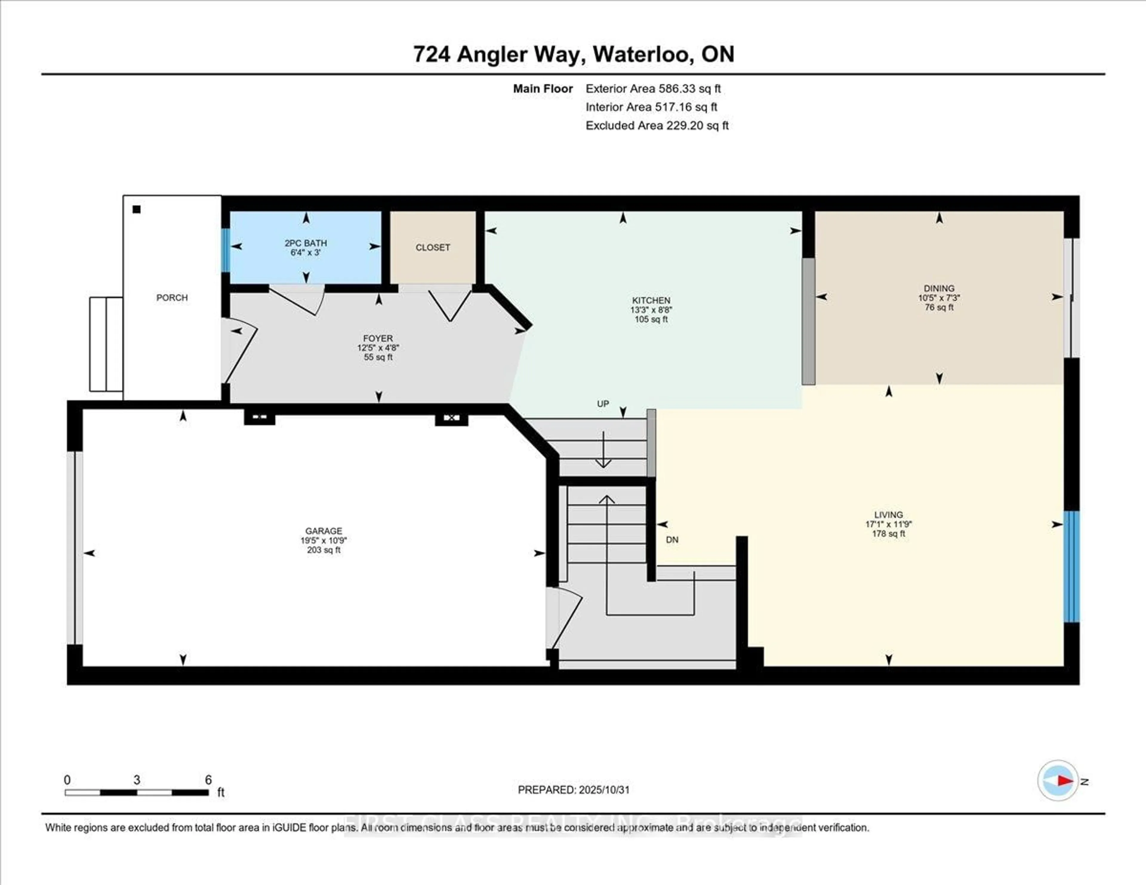 Floor plan for 724 Angler Way, Waterloo Ontario N2K 4L6