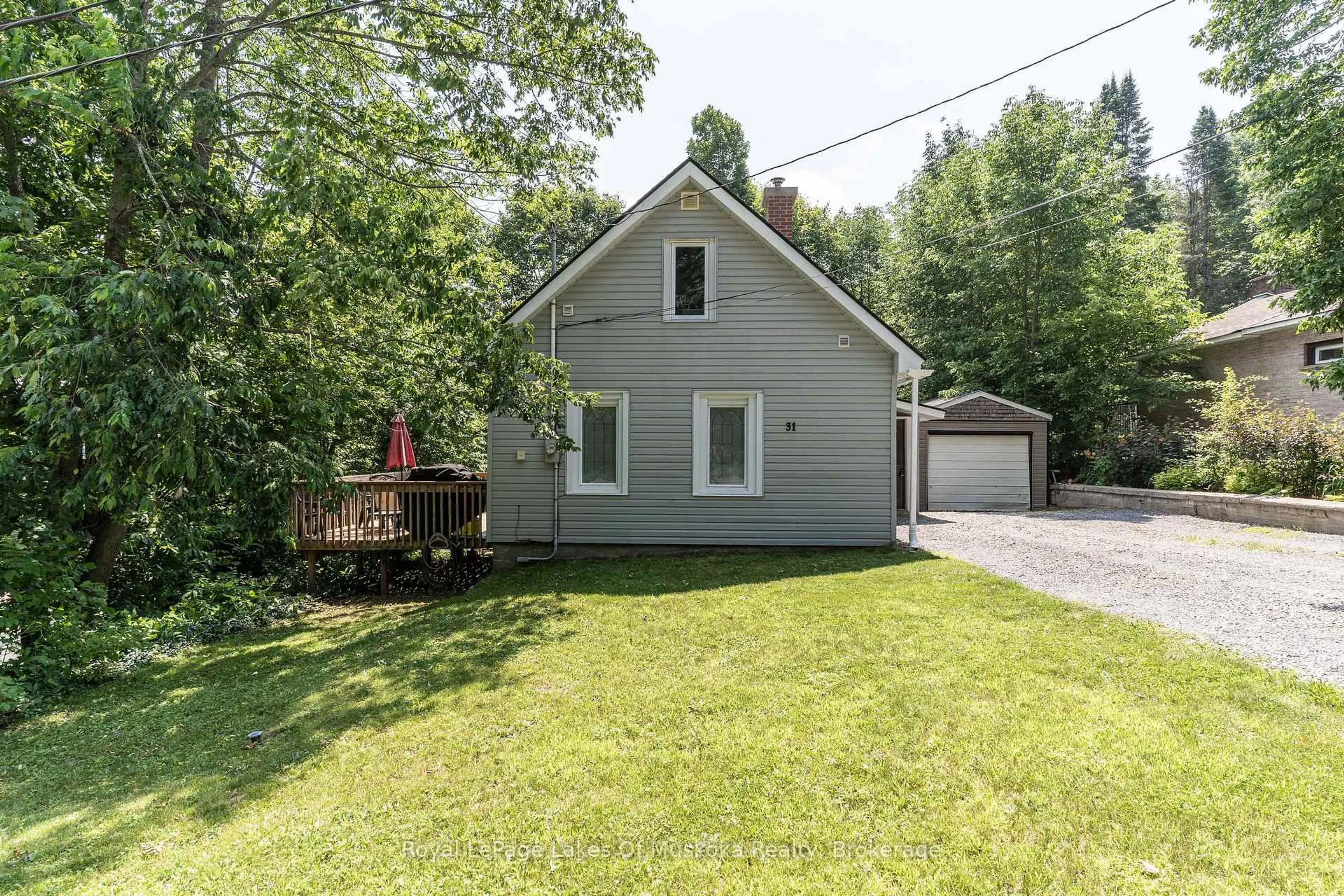 A pic from outside/outdoor area/front of a property/back of a property/a pic from drone, street for 31 Florence St, Huntsville Ontario P1H 1V4