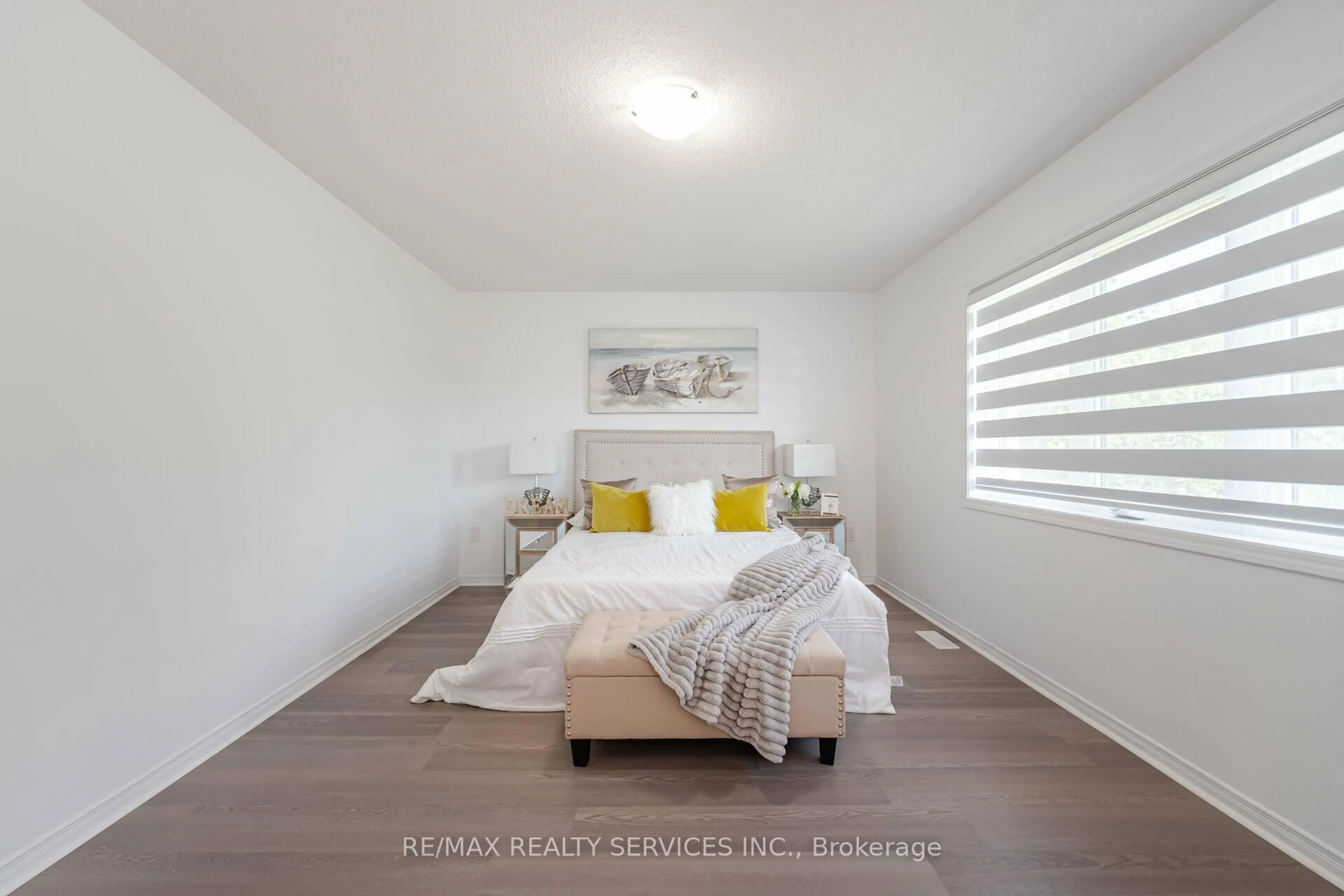 Bedroom with bed, wood/laminate floor for 251 Bedrock Dr, Hamilton Ontario L8J 0M2