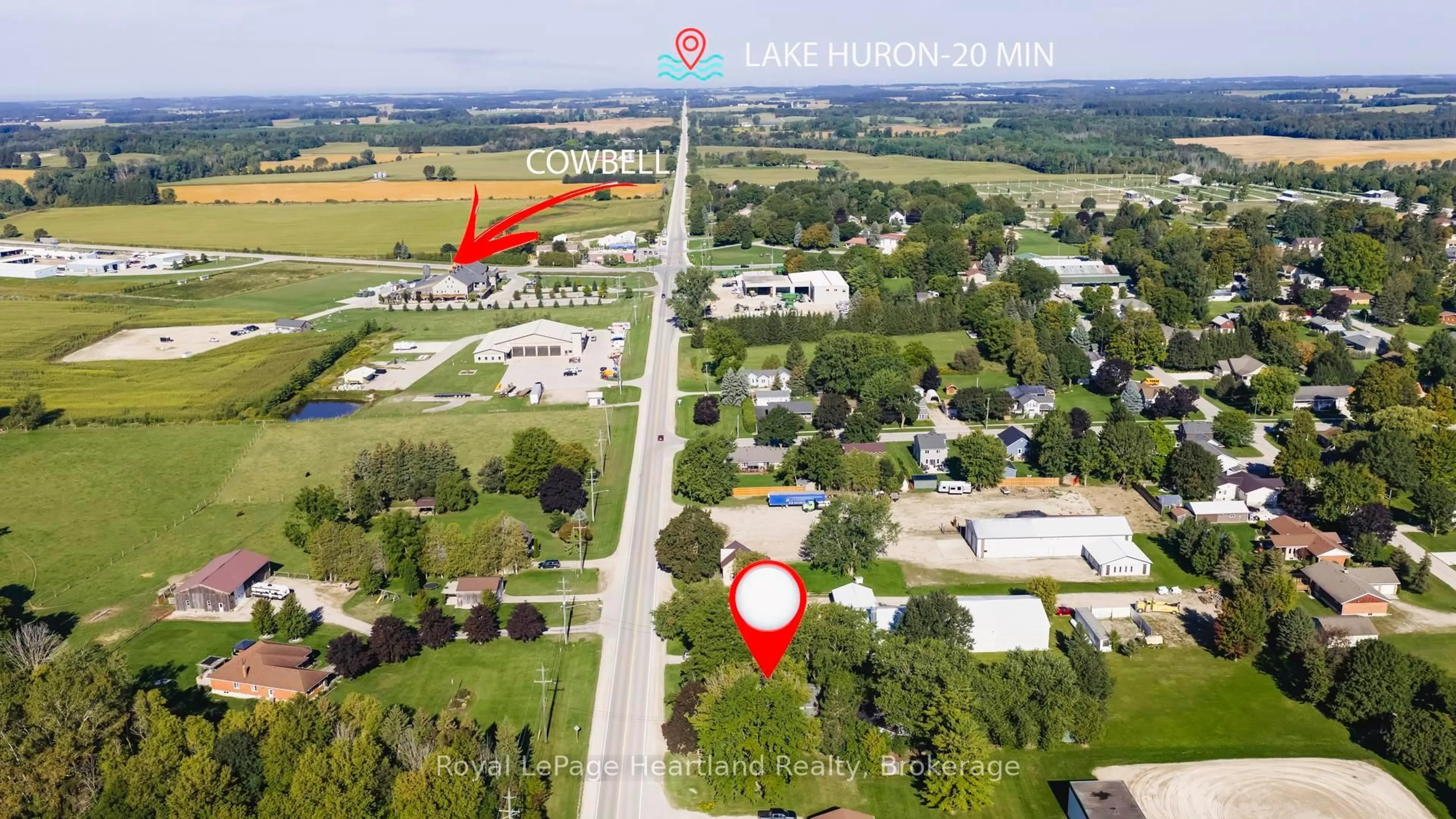 A pic from outside/outdoor area/front of a property/back of a property/a pic from drone, street for 300 Blyth Rd, North Huron Ontario N0M 1H0